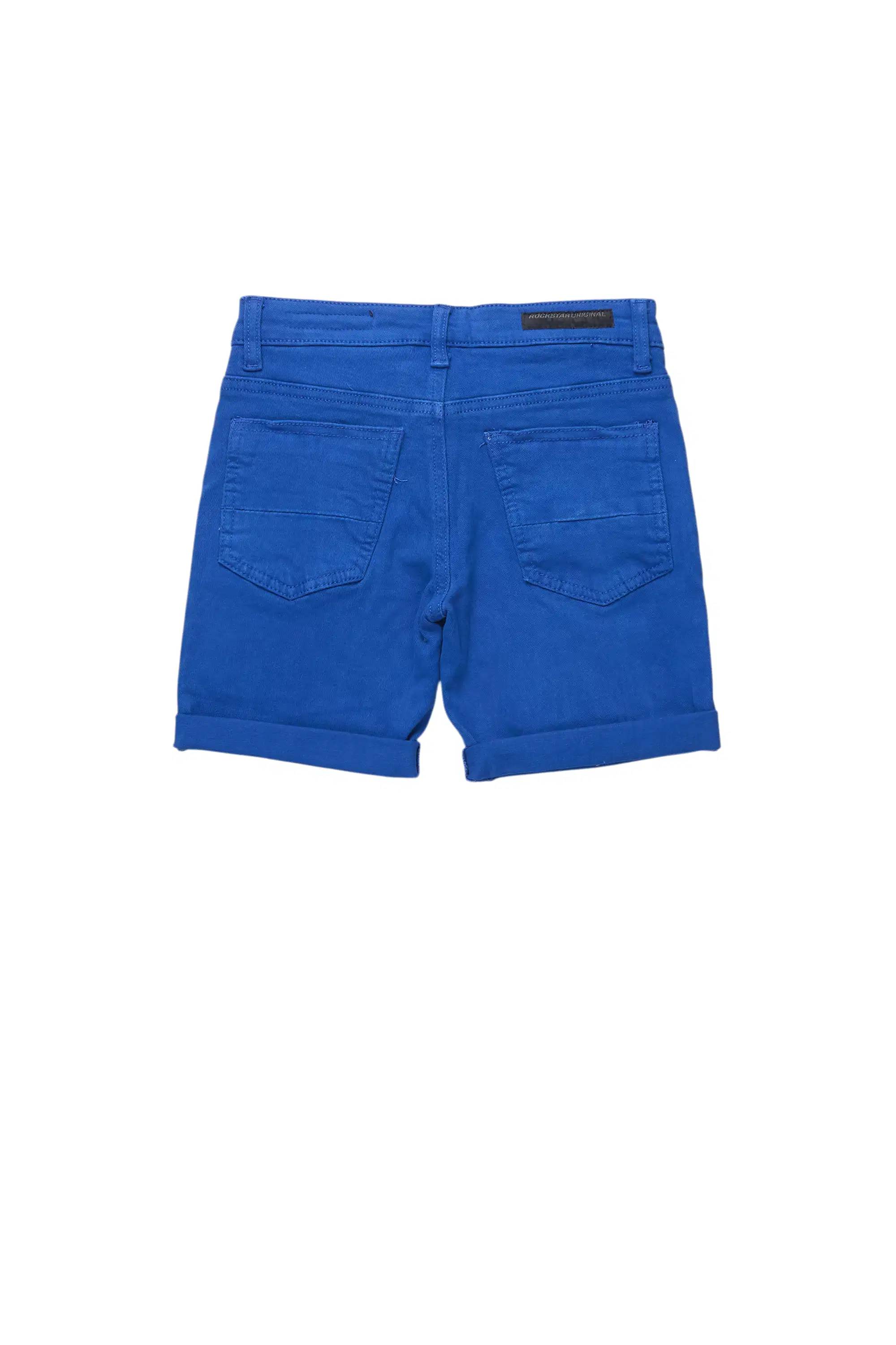 Boys Espen Royal Blue Patchwork Denim Short - Image 3