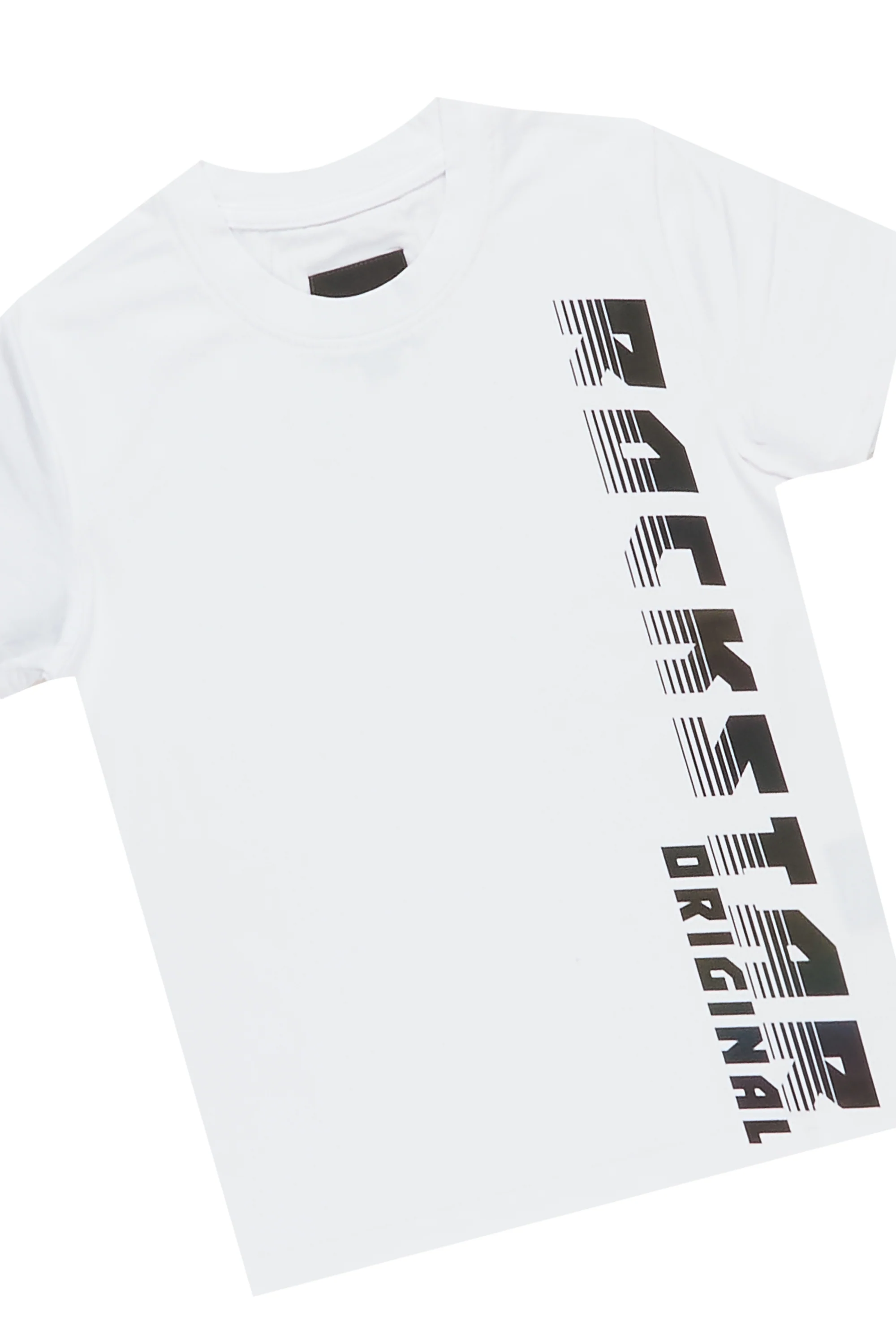 Boys Xadrian White T Shirt Short Set - Image 3
