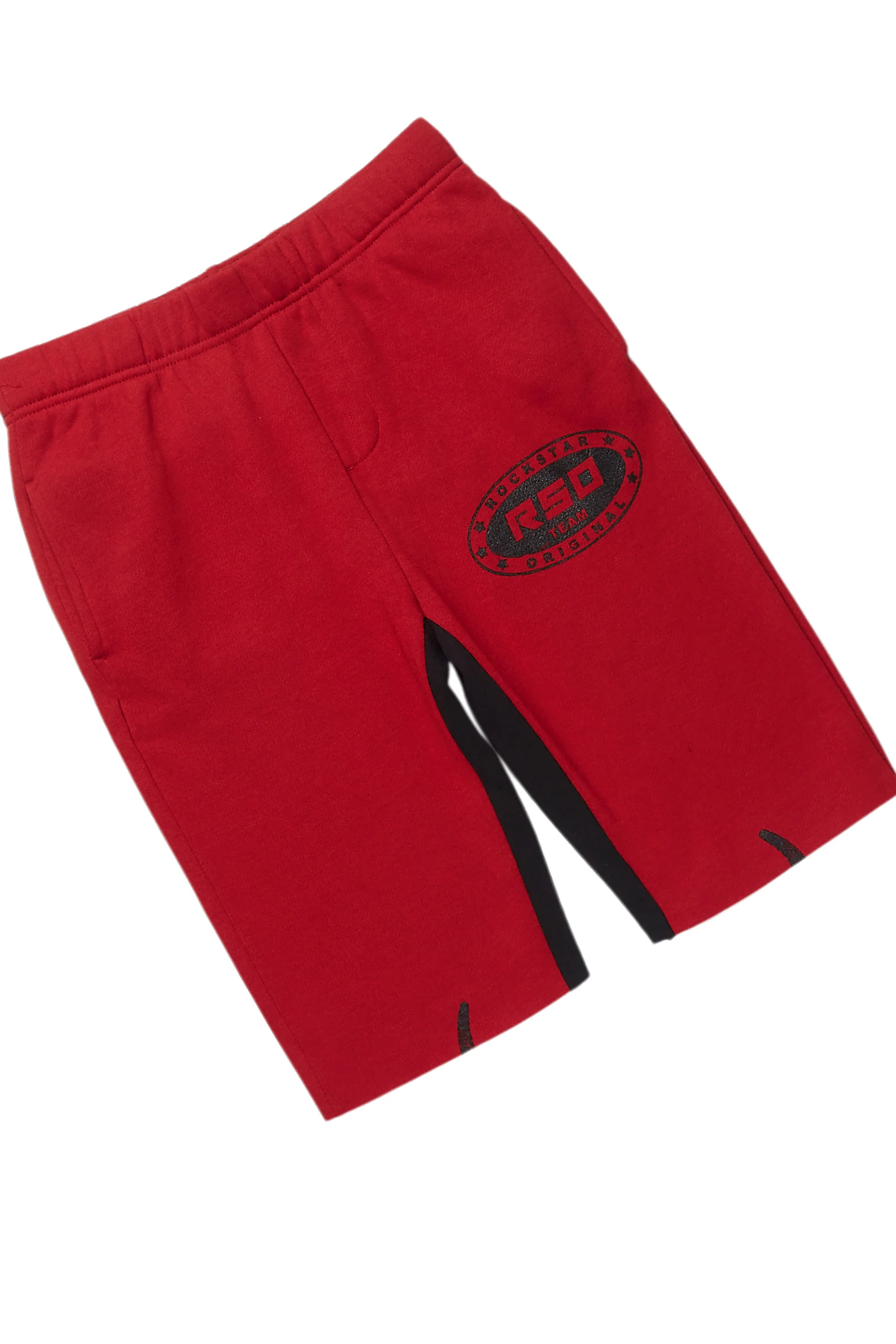 Boys Amos Black/Burgundy T-Shirt/Short Set - Image 3
