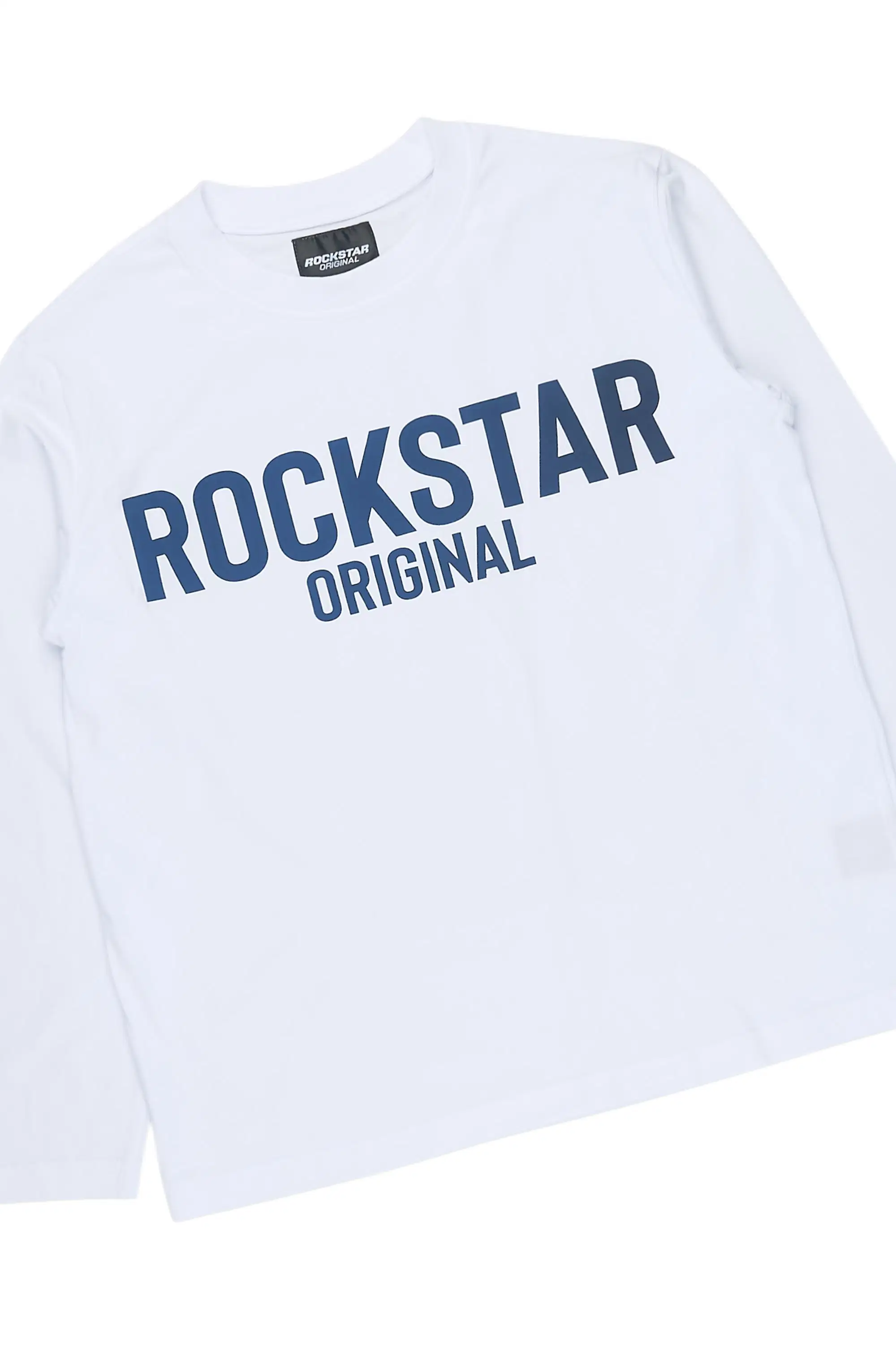 Boys Mikasso White/Navy L/S T-Shirt Jort Set - Image 2