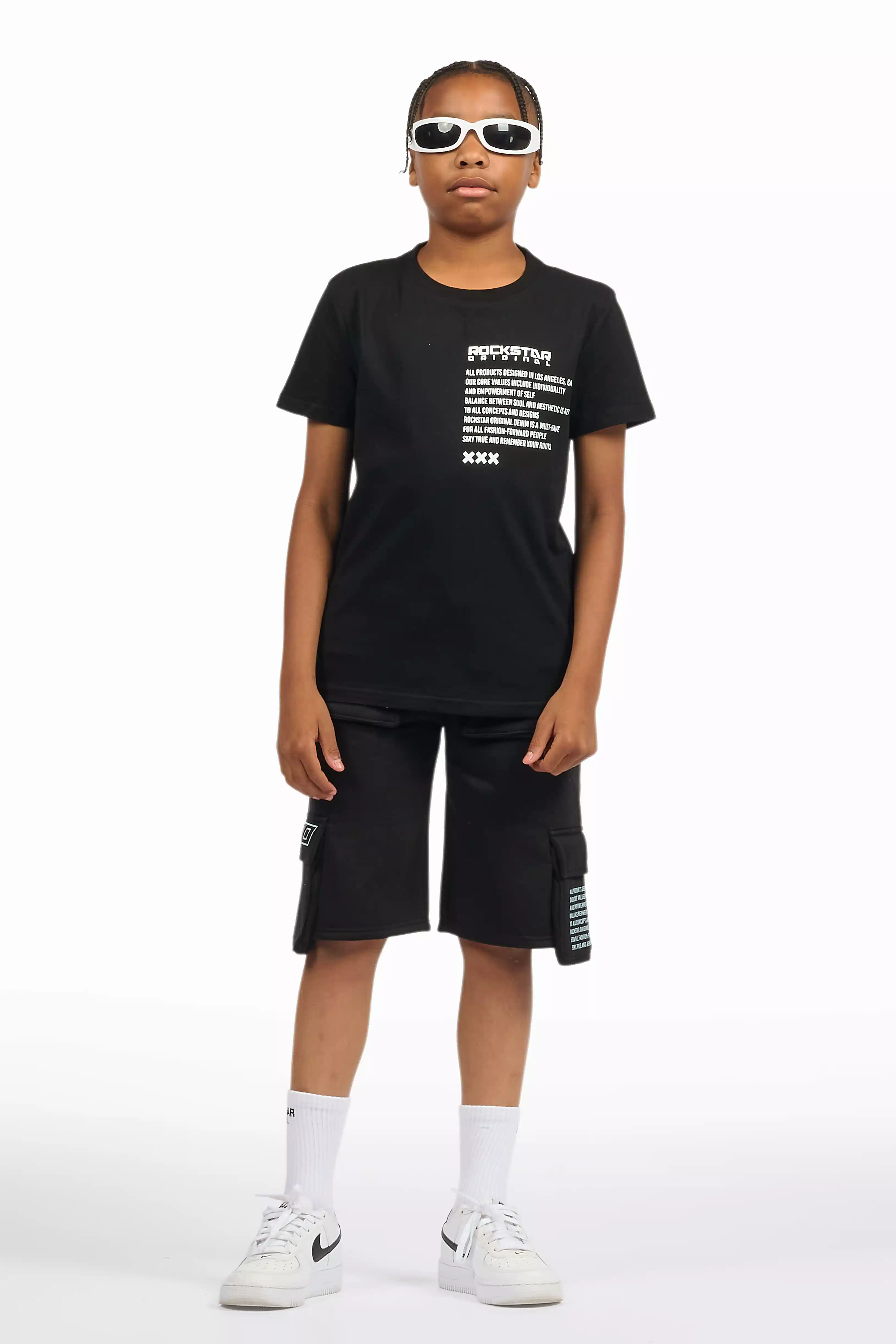 Boys Jash Black/White Short Set - Image 12