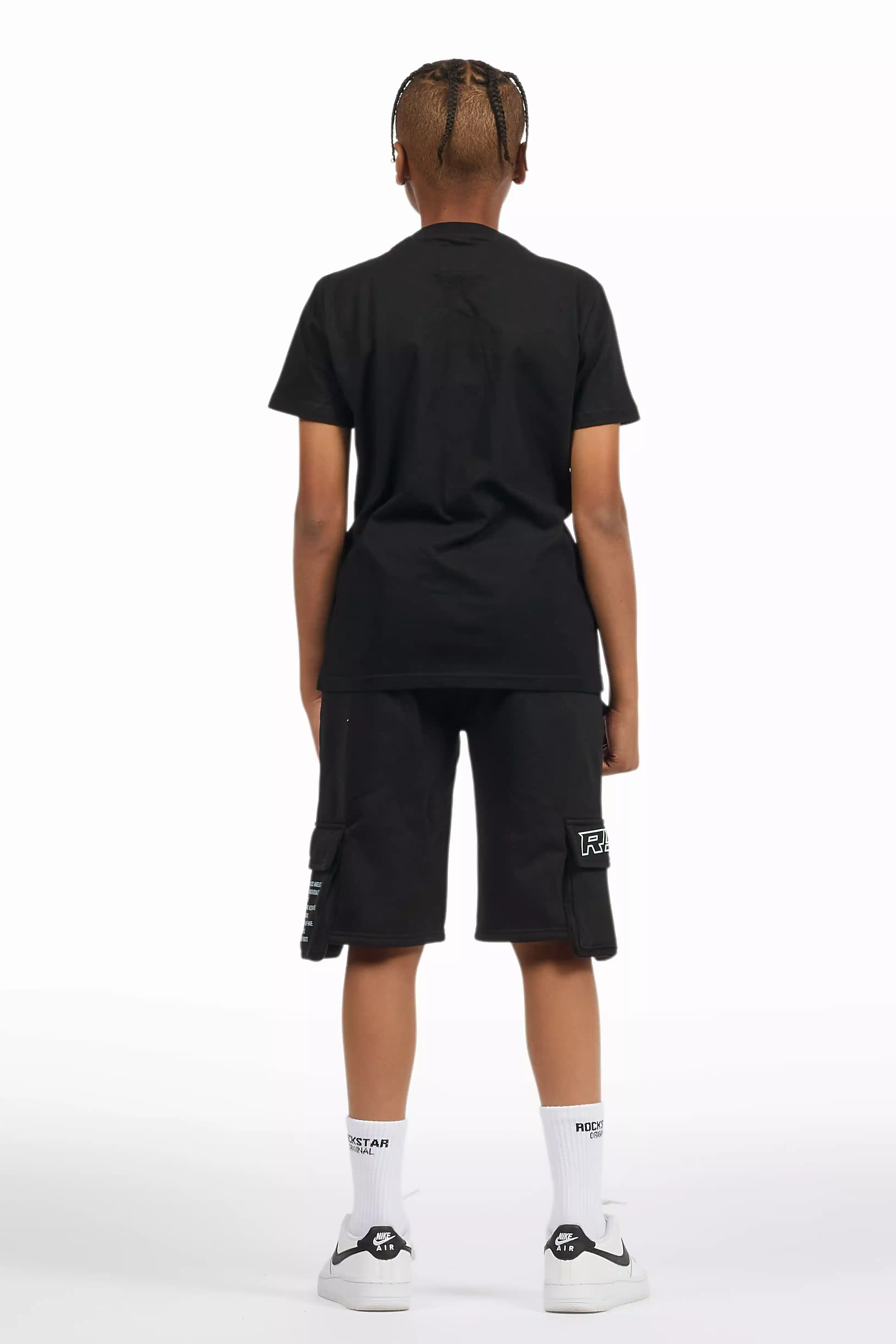 Boys Jash Black/White Short Set - Image 6