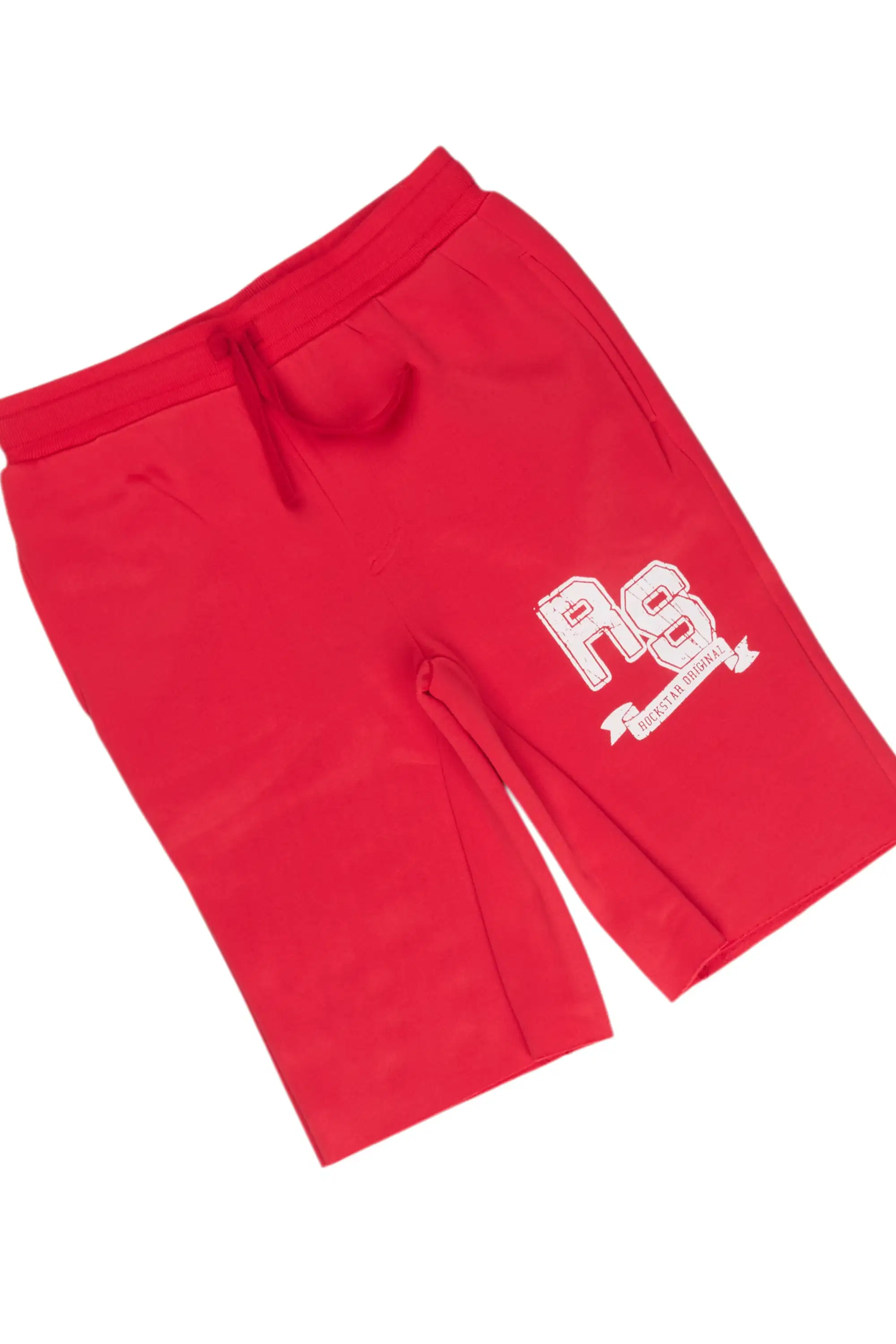 Boys Alik Red Hooded Fleece Short Set - Image 3
