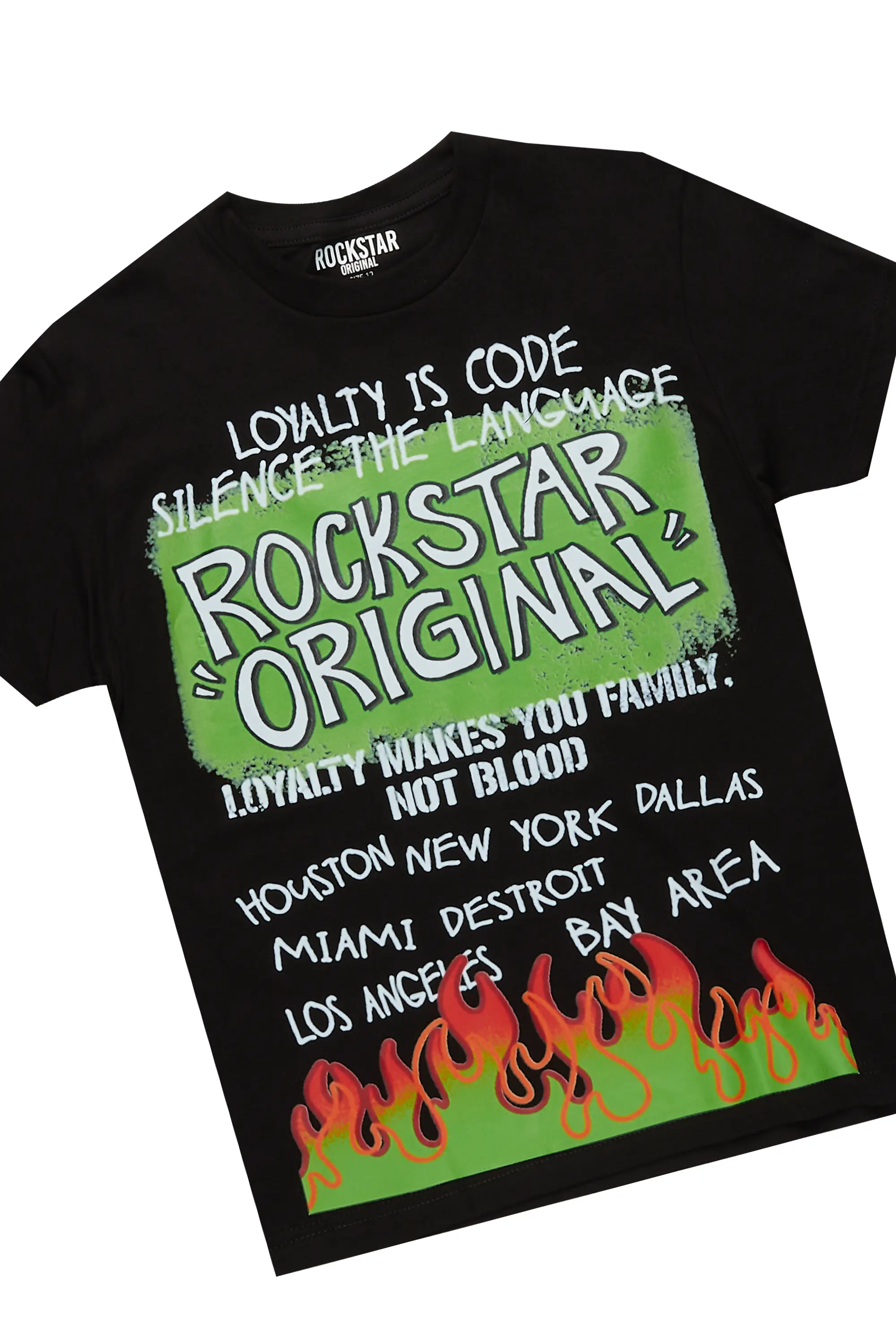 Boys Beno Black T-Shirt/Short Set - Image 2