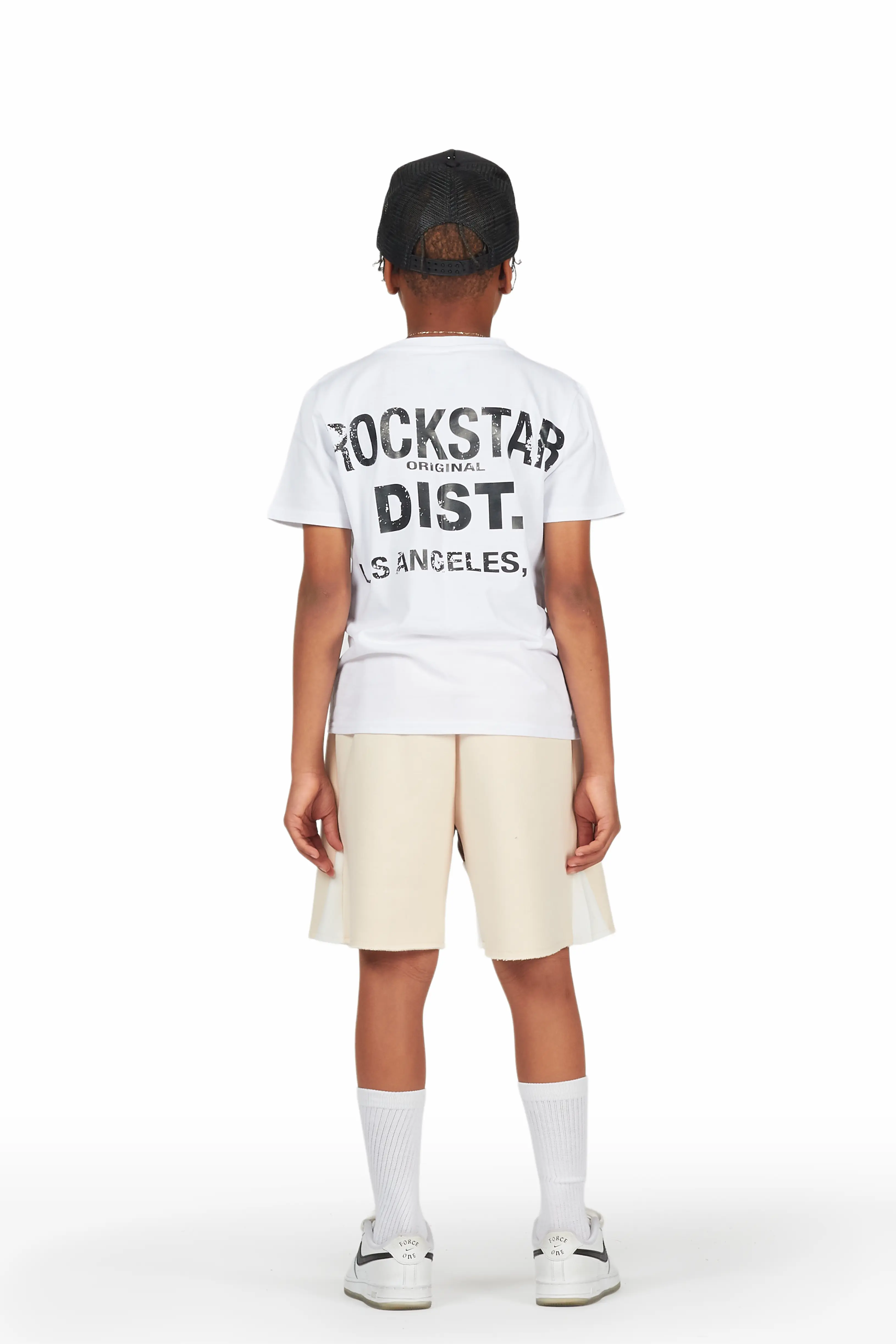 Boys Buck 3.0 White/Beige T-Shirt Short Set - Image 3