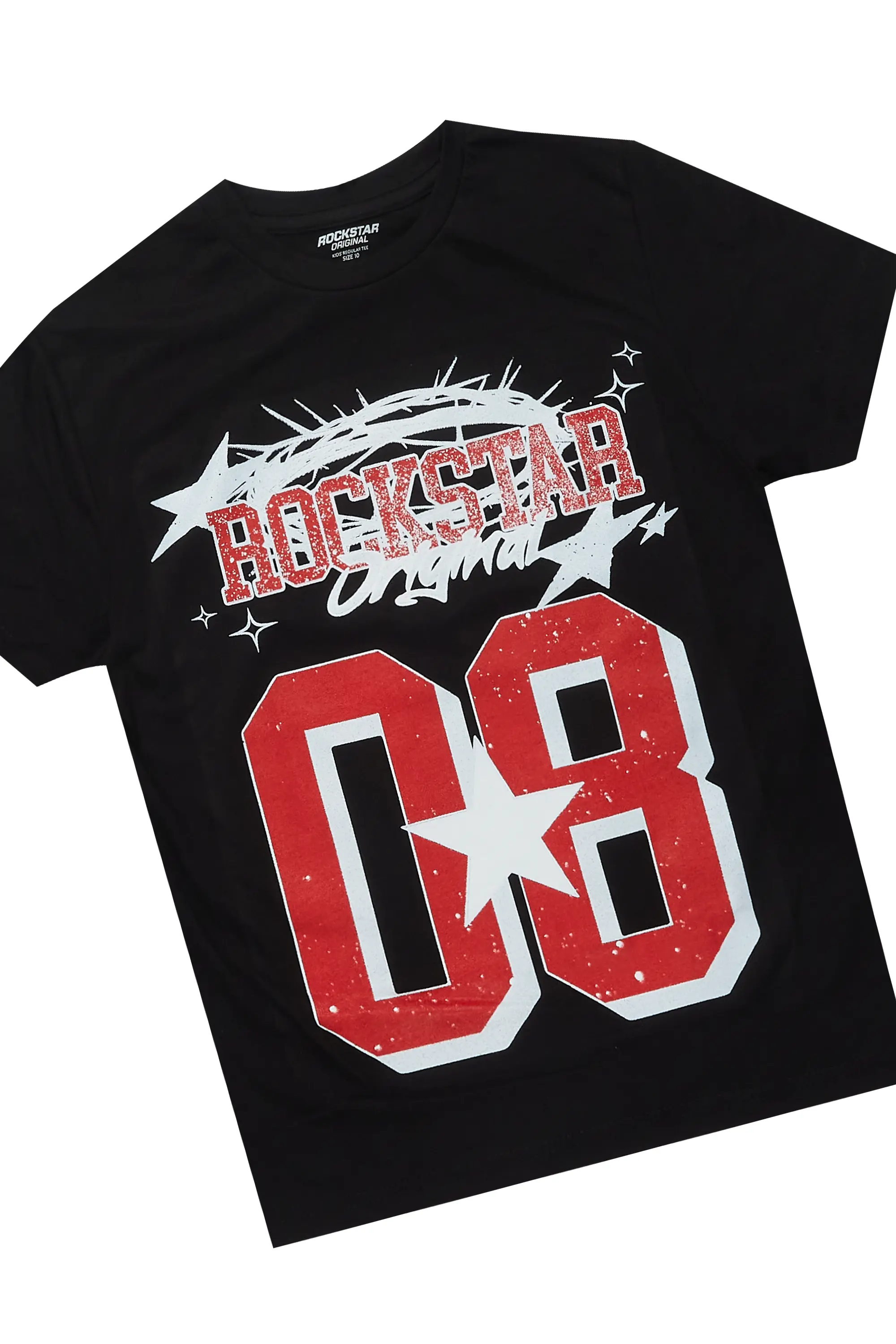 Boys Allstar Black/Burgundy T-Shirt Short Set - Image 2