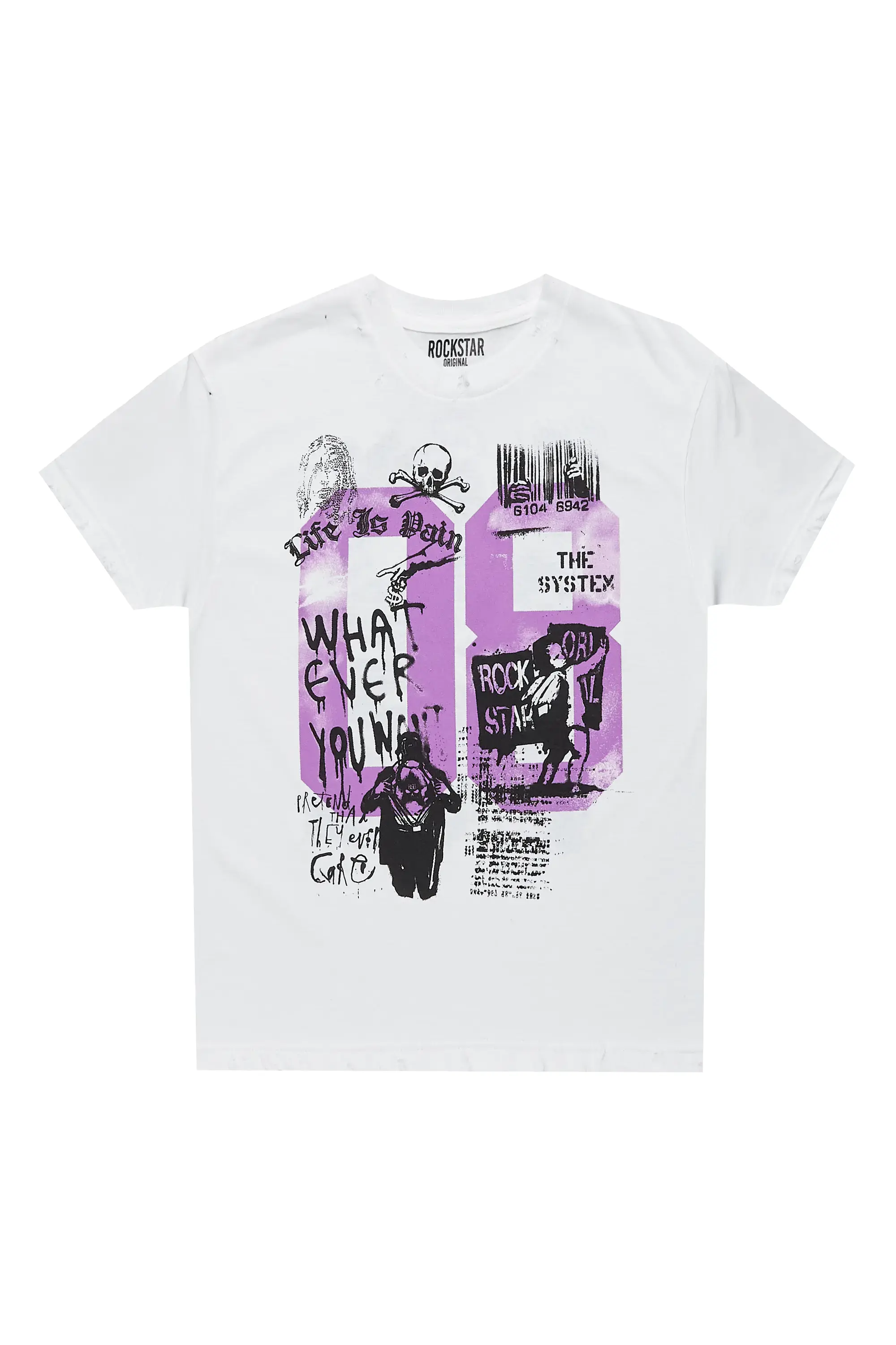 Boys Beau White/Purple Graphic T-Shirt - Image 4