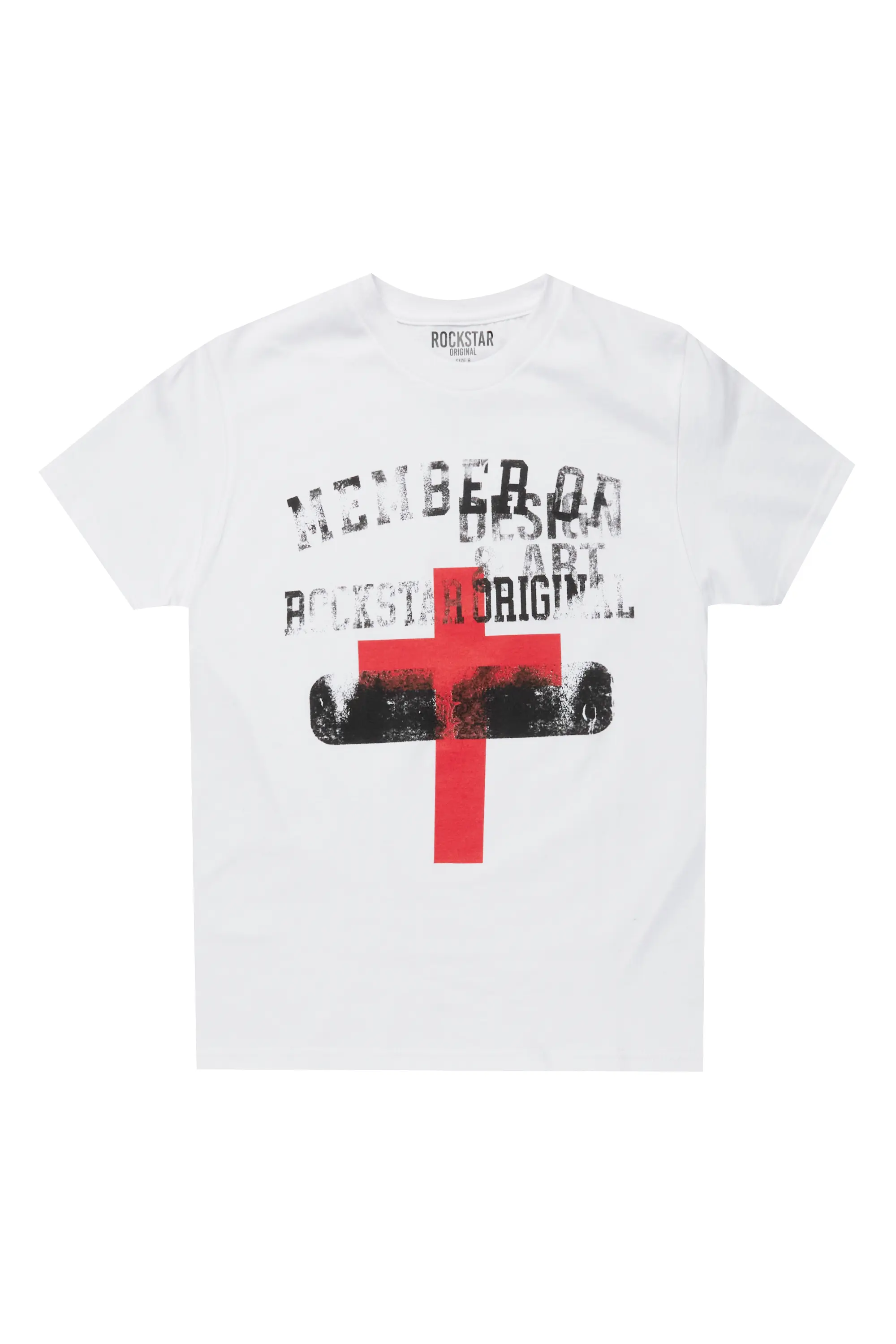 Boys Alaric White/Red Graphic T-Shirt - Image 2
