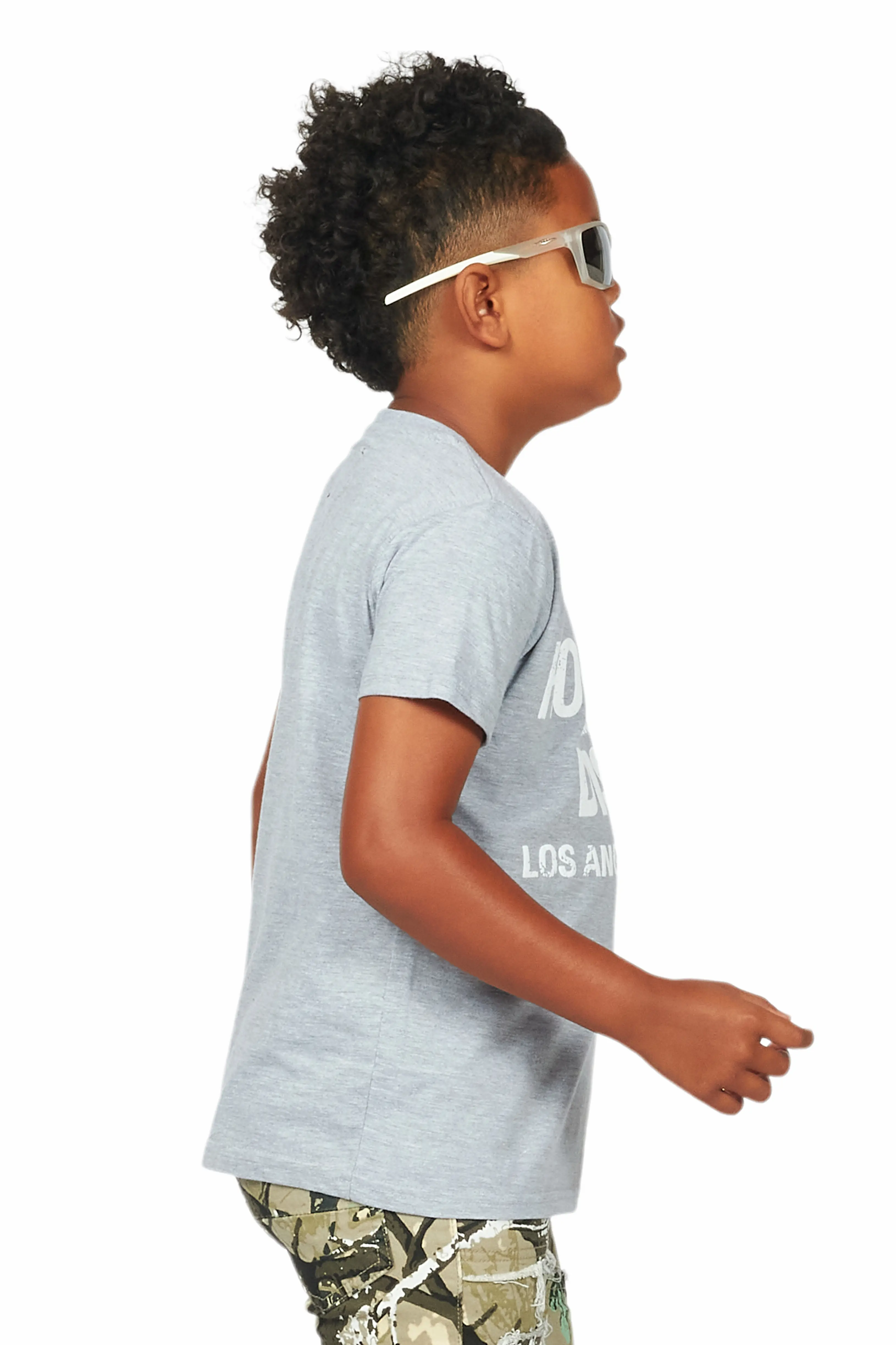 Boys Koen Grey Graphic T-Shirt - Image 3