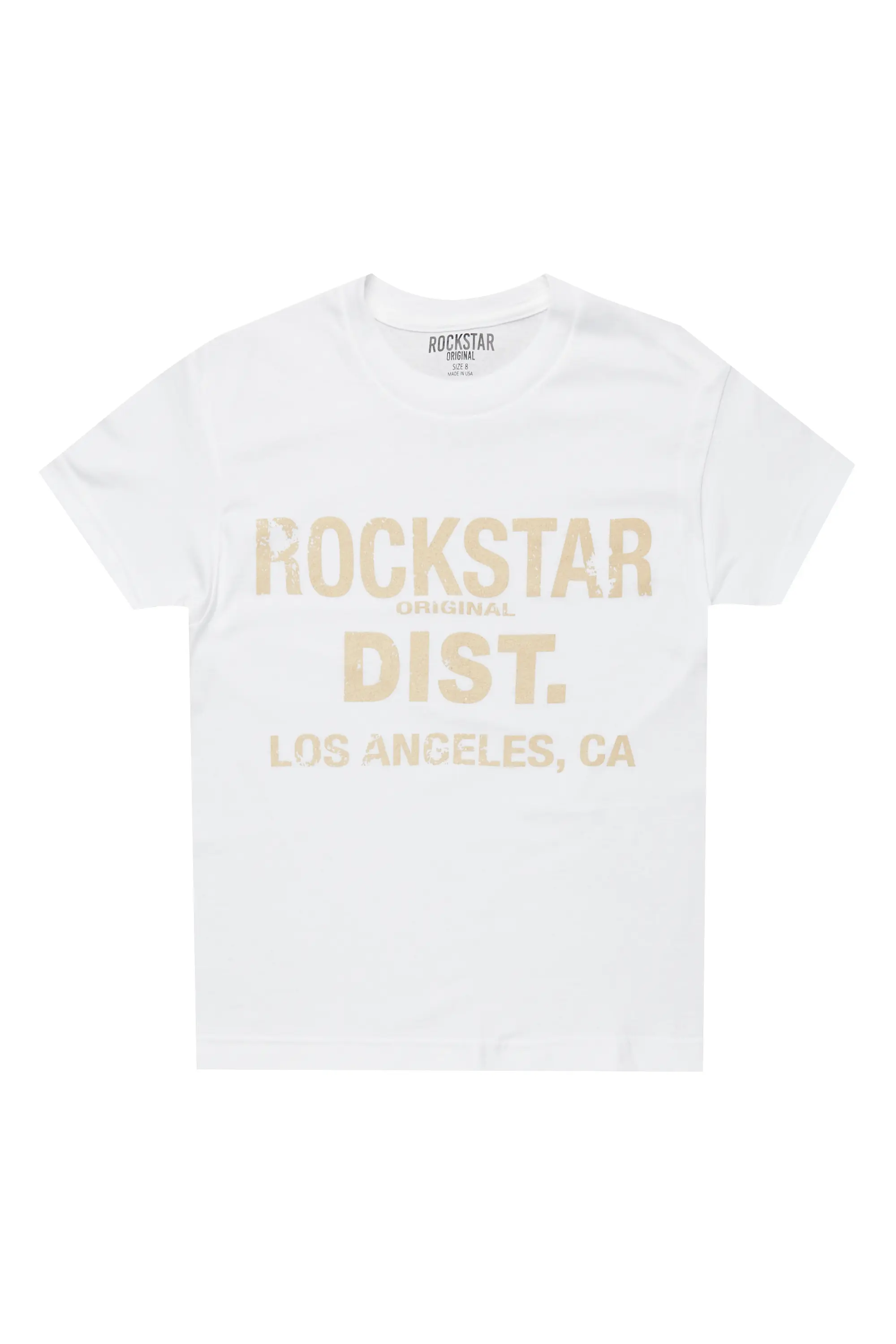 Boys Koen White/Beige Graphic T-Shirt - Image 7