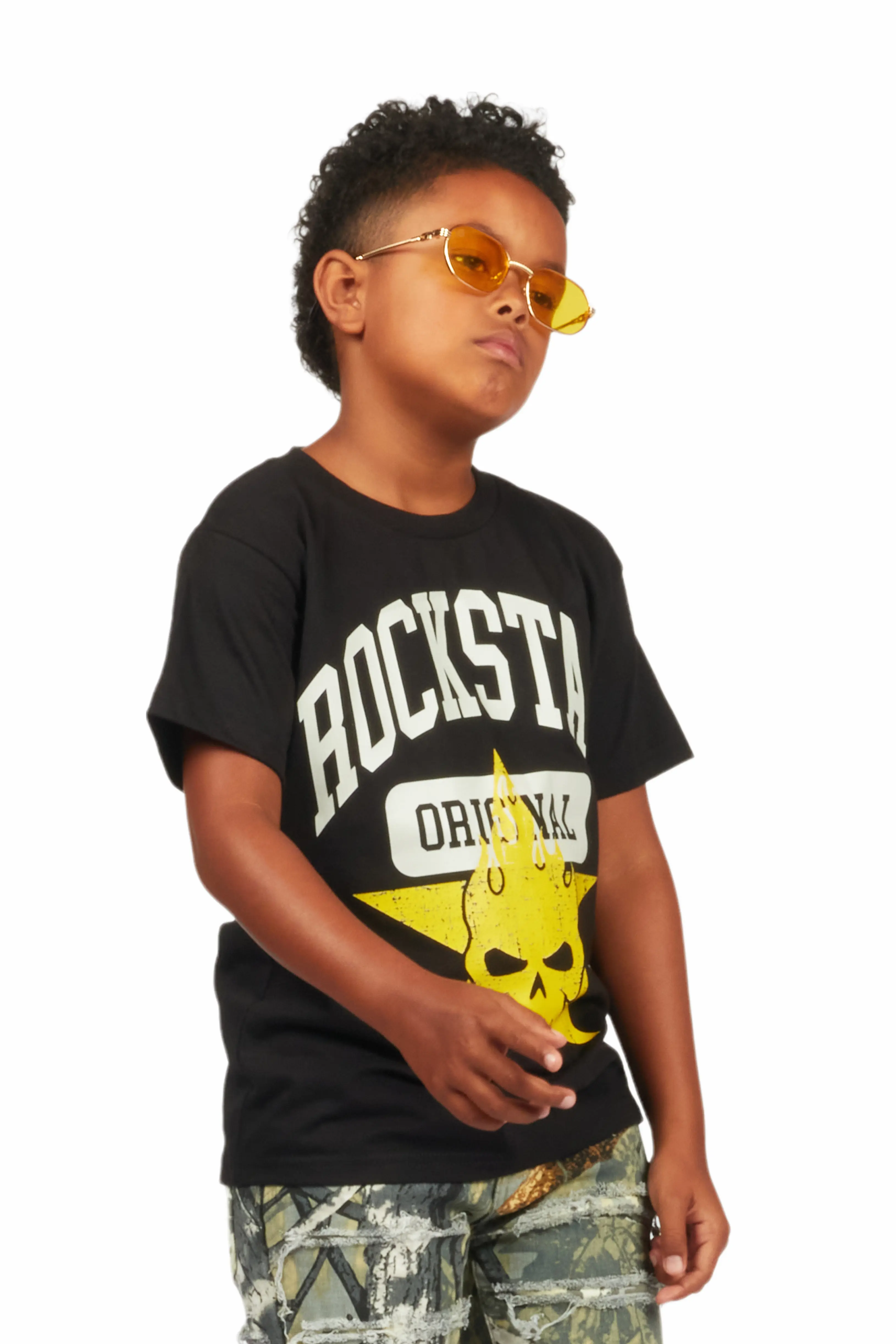 Boys Semaj Black Graphic T-Shirt - Image 3