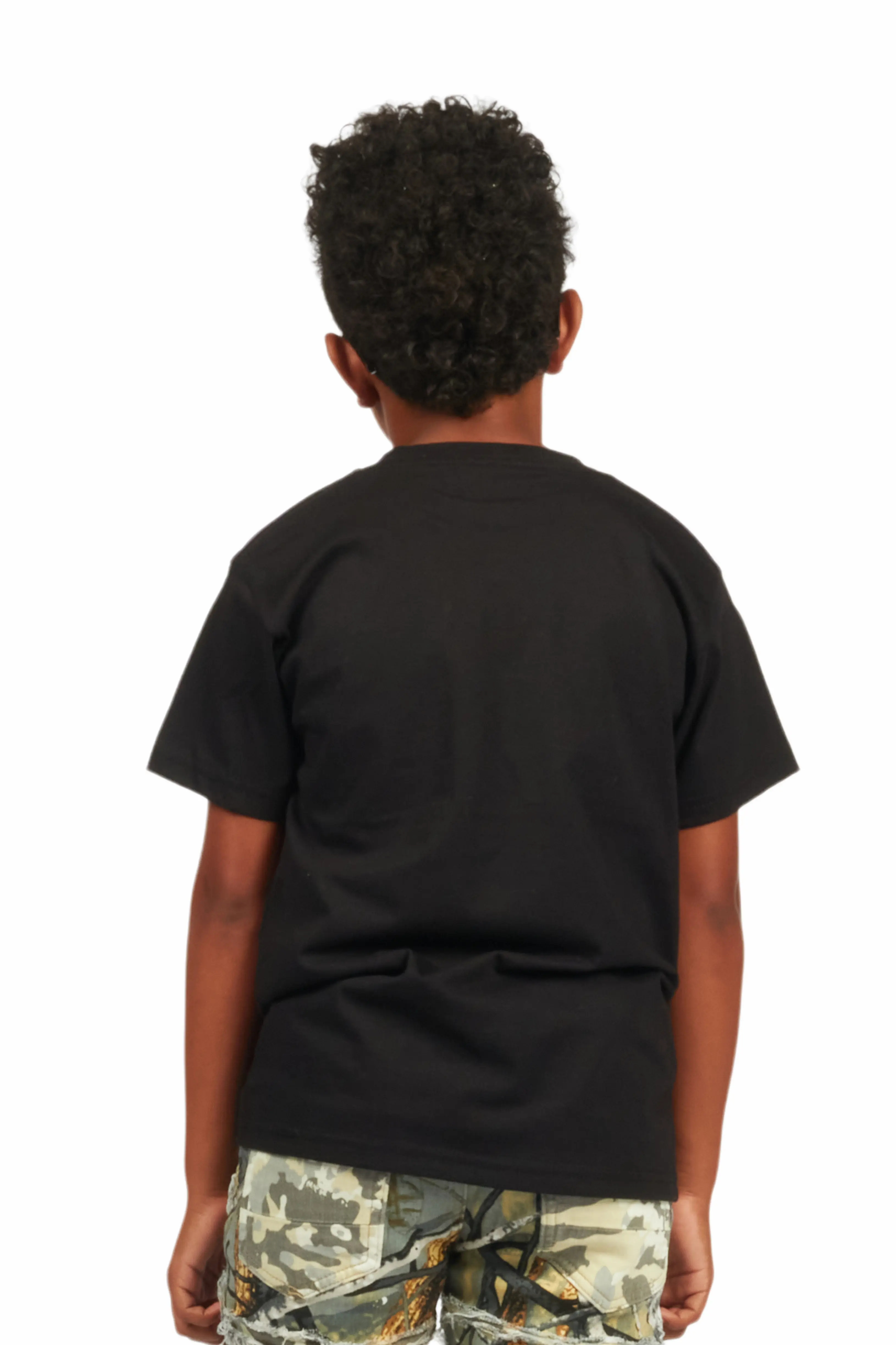 Boys Semaj Black Graphic T-Shirt - Image 4