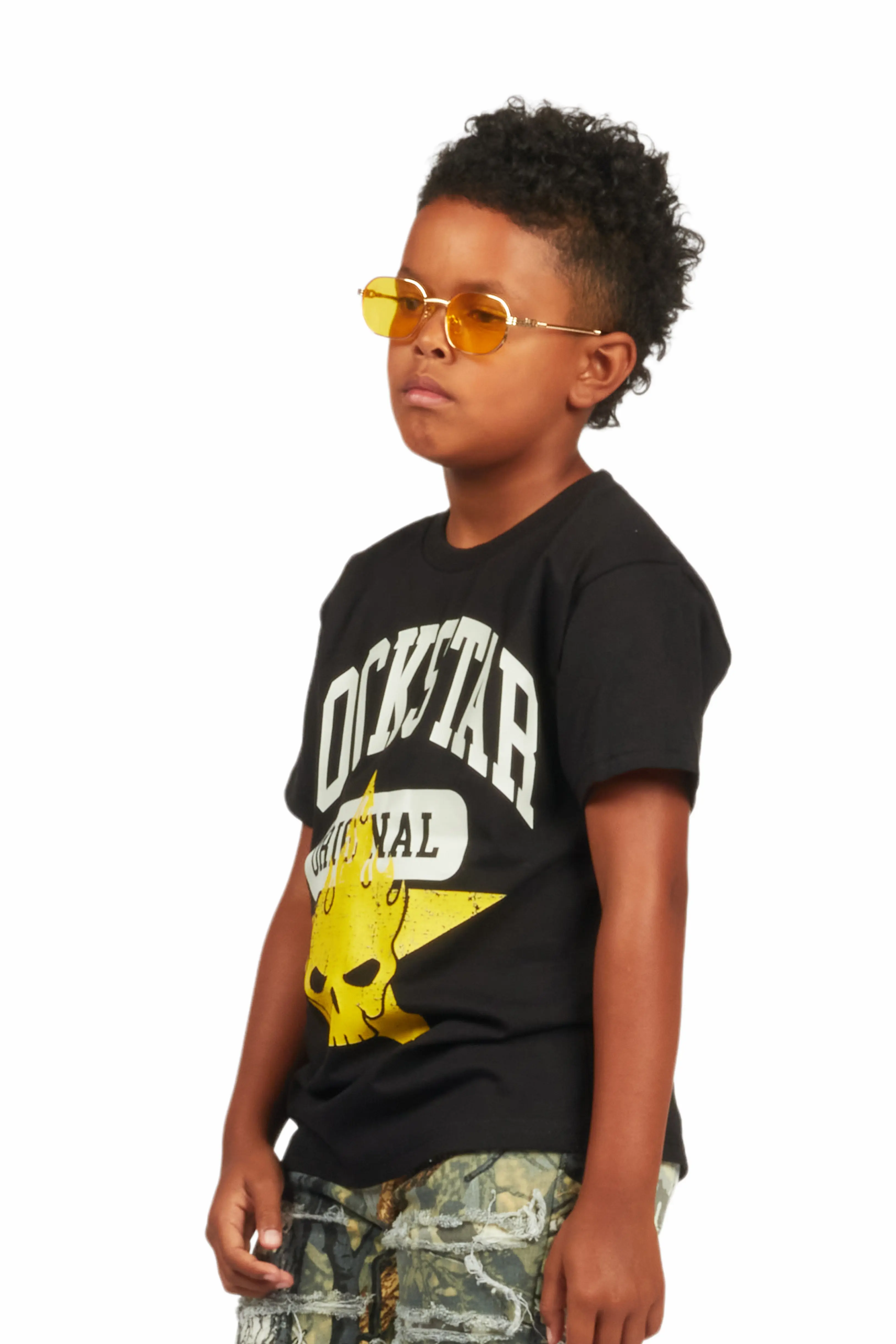 Boys Semaj Black Graphic T-Shirt - Image 5