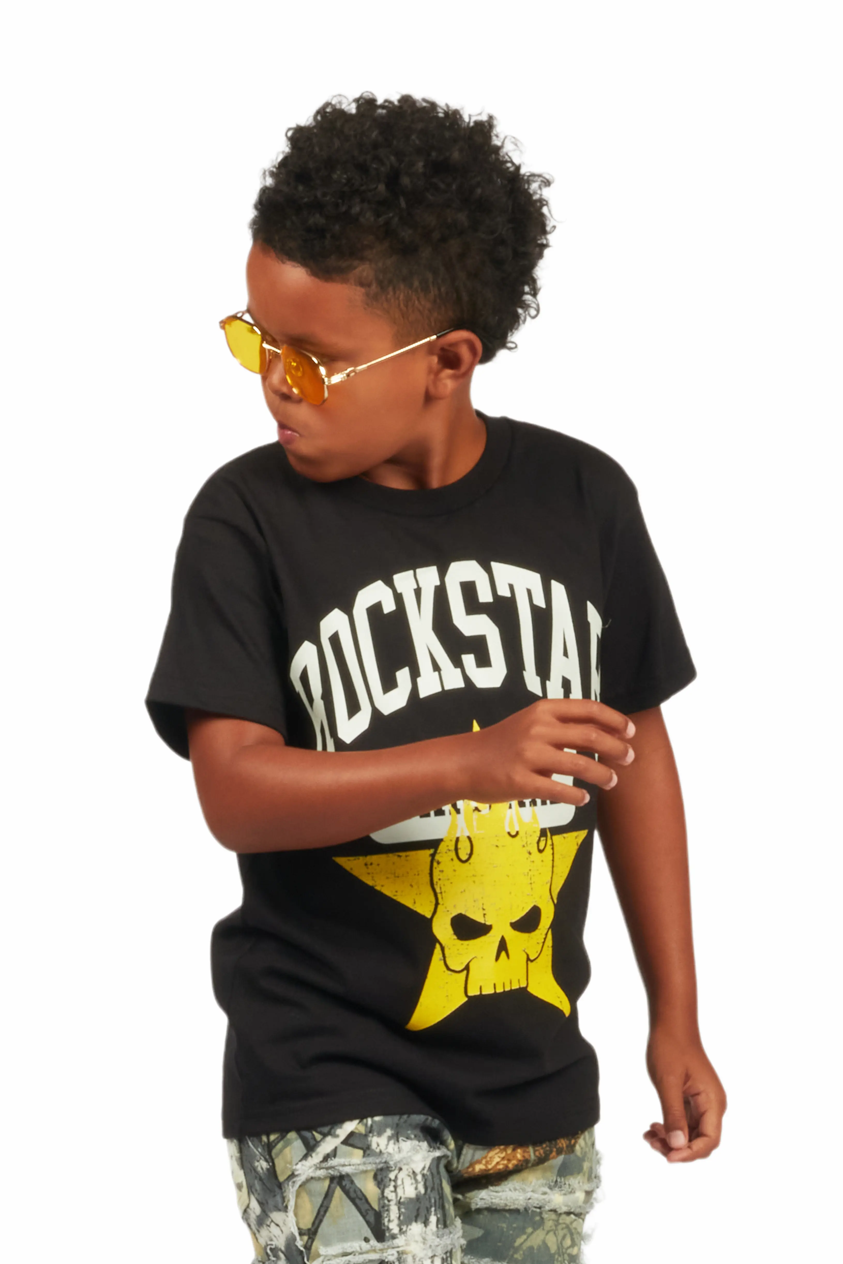 Boys Semaj Black Graphic T-Shirt - Image 6