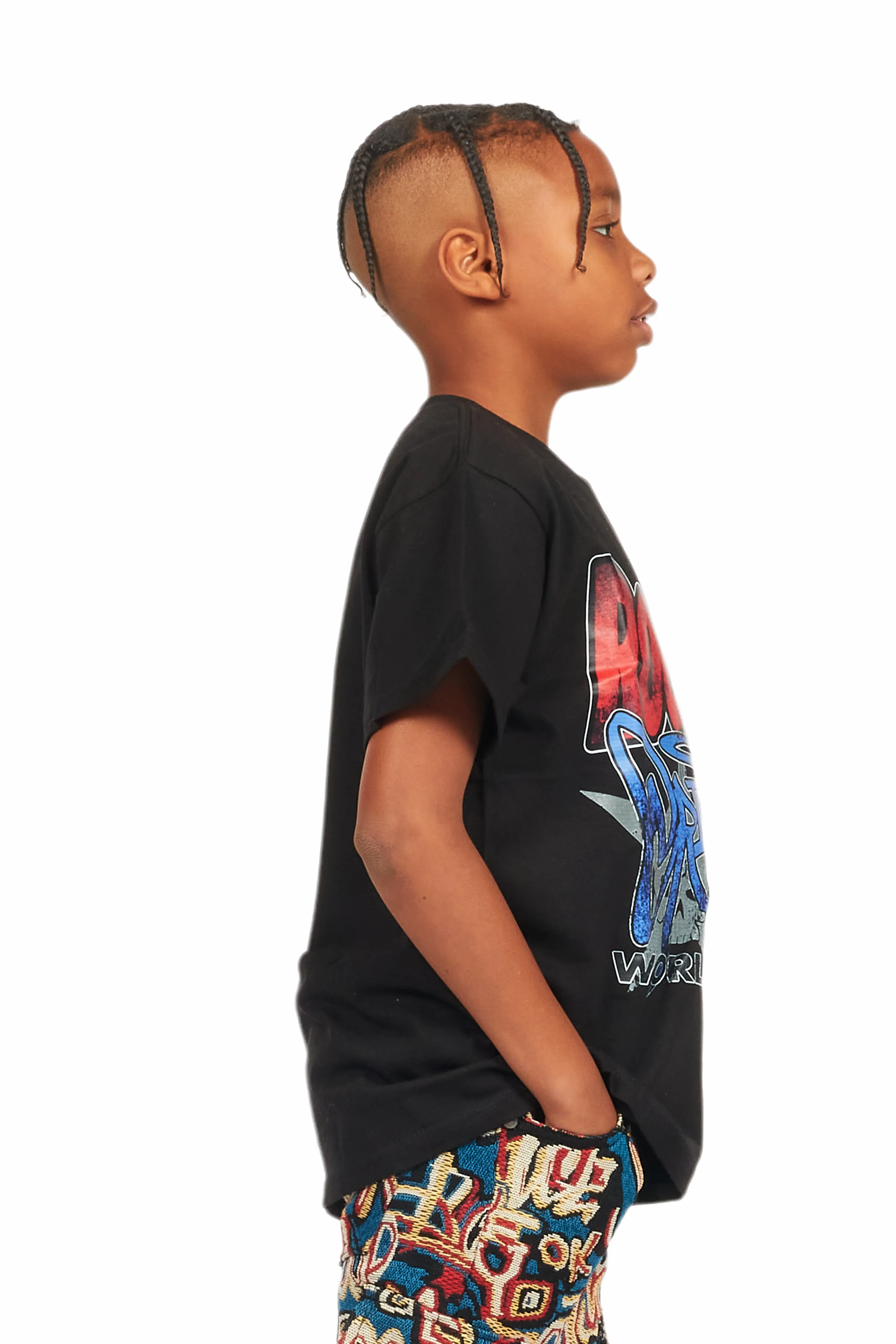 Boys Kait Black Graphic T-Shirt - Image 4