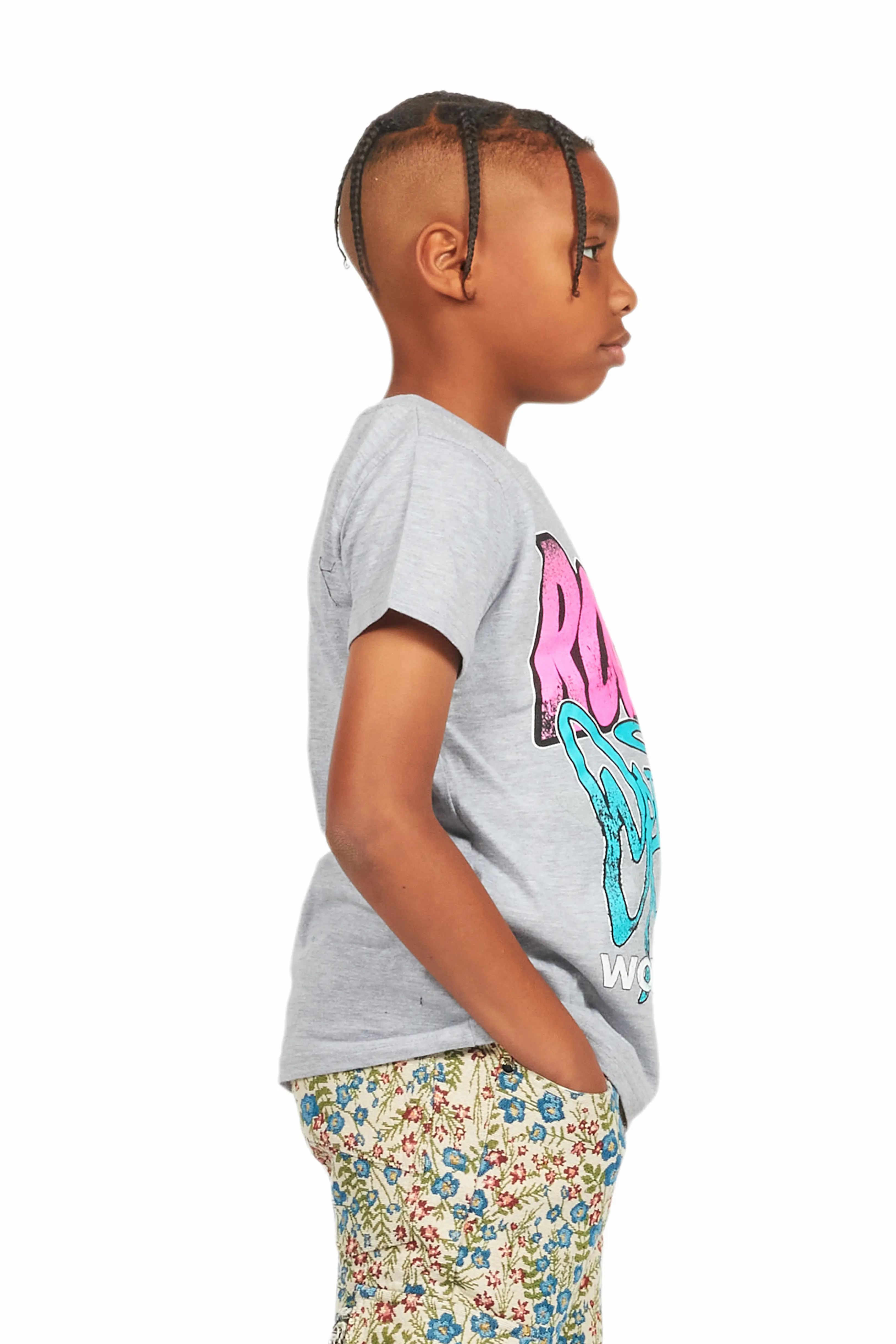 Boys Kait Grey Graphic T-Shirt - Image 4