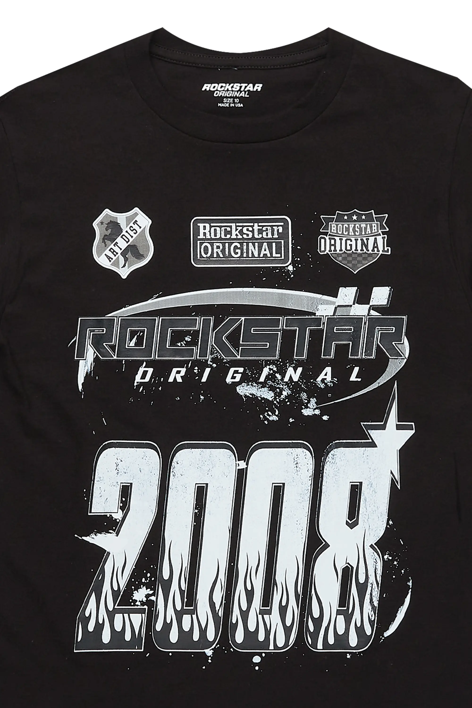 Boys Amos Black Graphic T-Shirt - Image 2