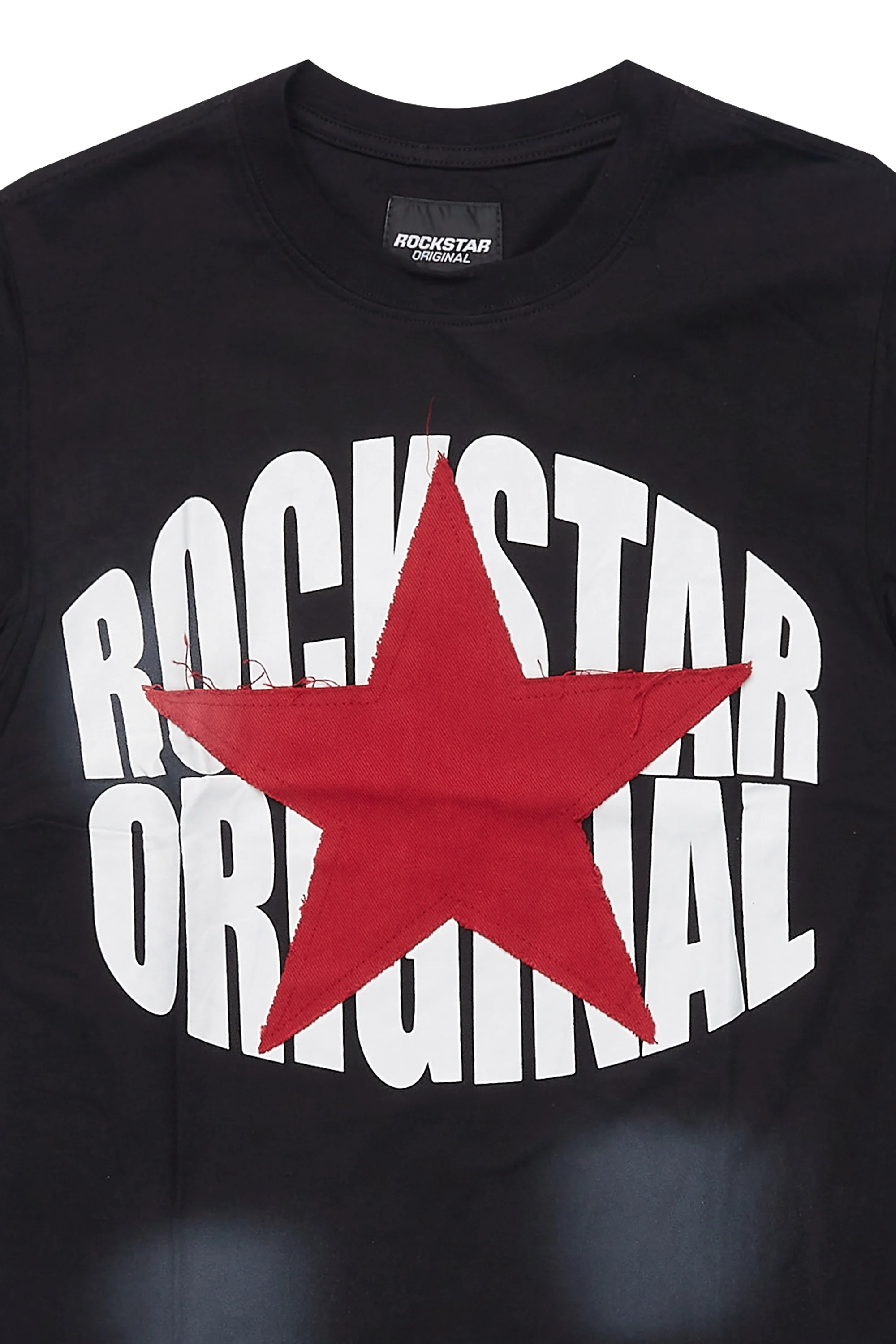 Boys State Black/Red Graphic T-Shirt with Patch - Image 2