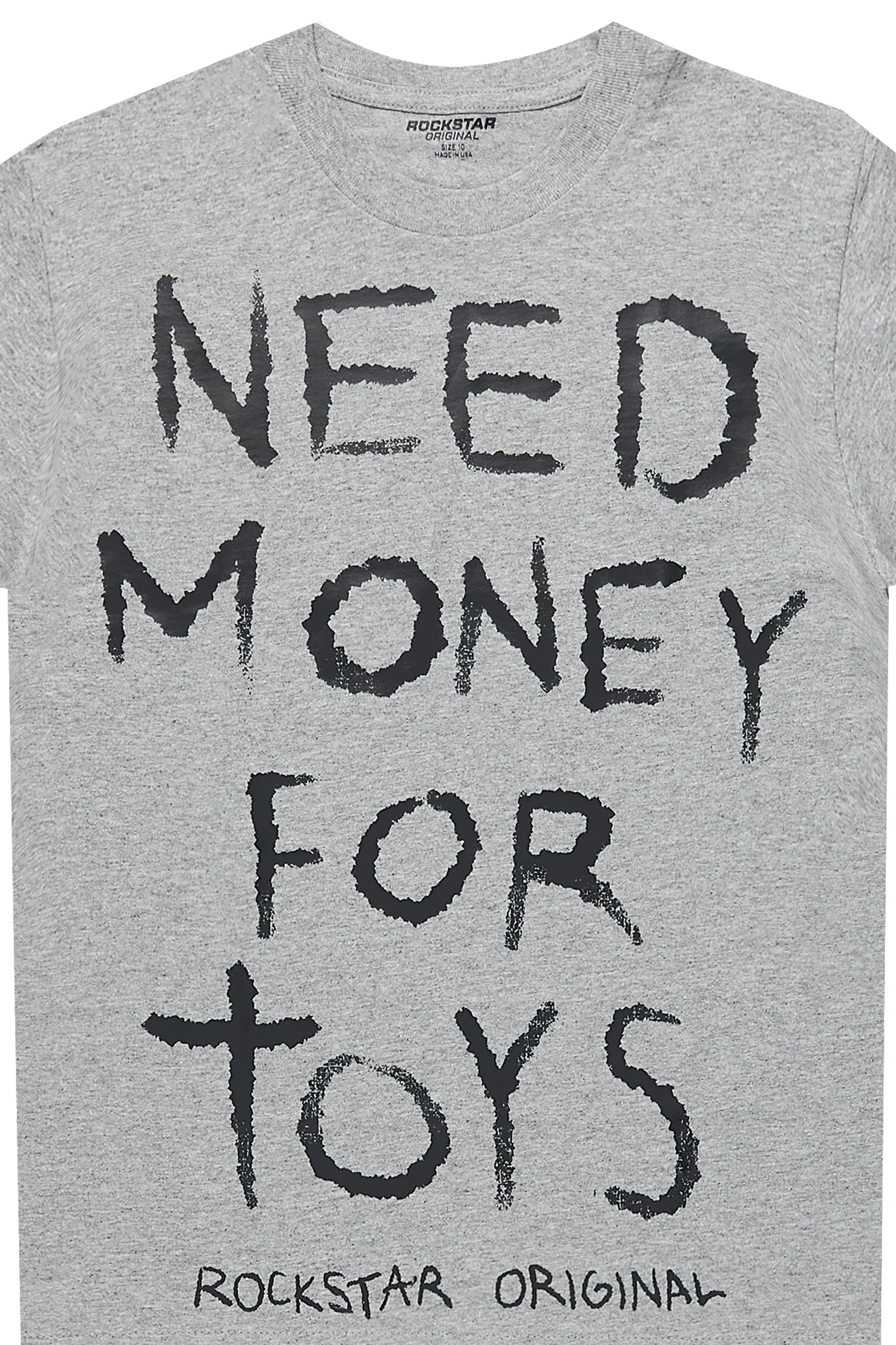 Boys M4Toys Grey/Black Graphic T-Shirt - Image 2