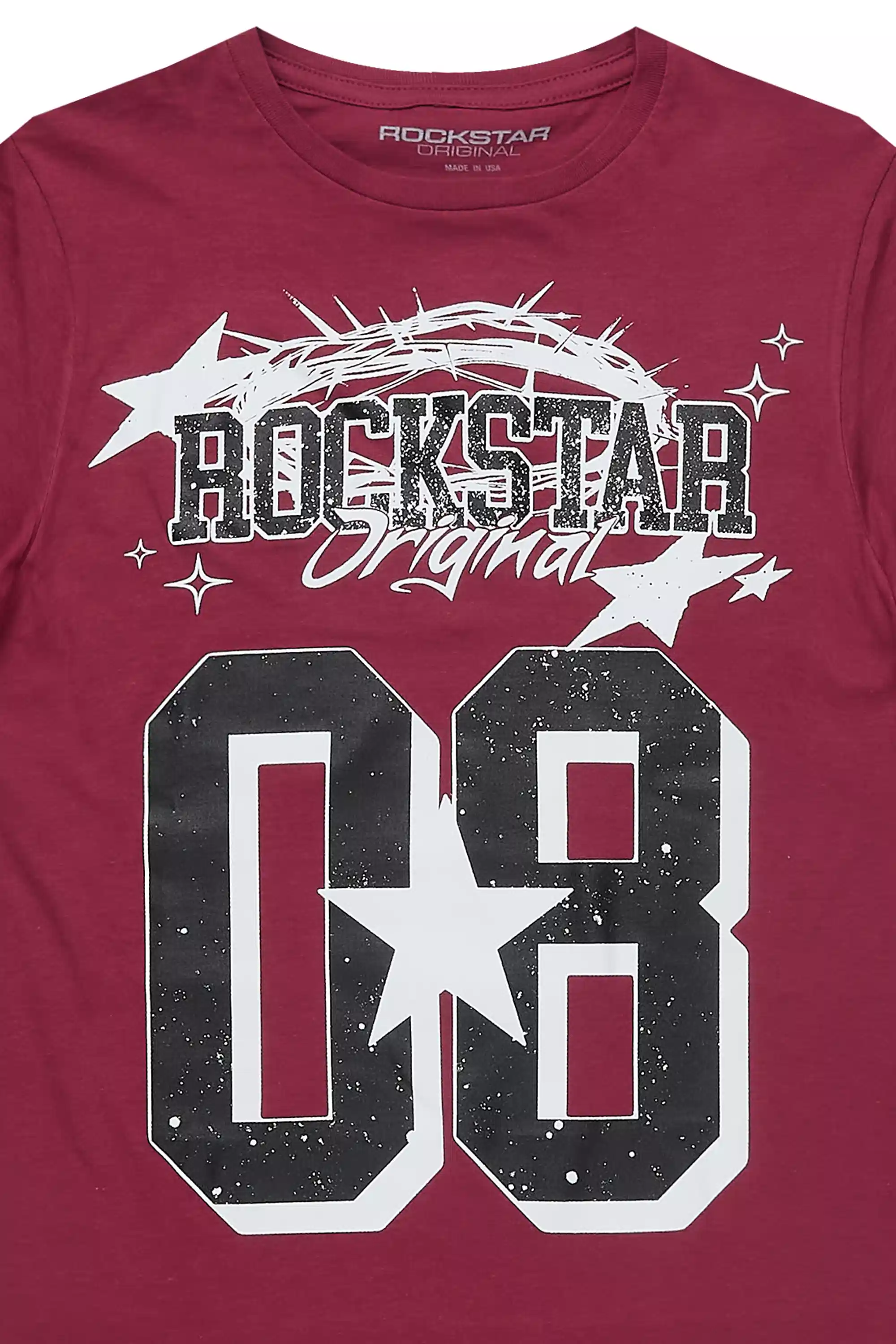Boys Allstar Burgundy/White Graphic T-Shirt - Image 2