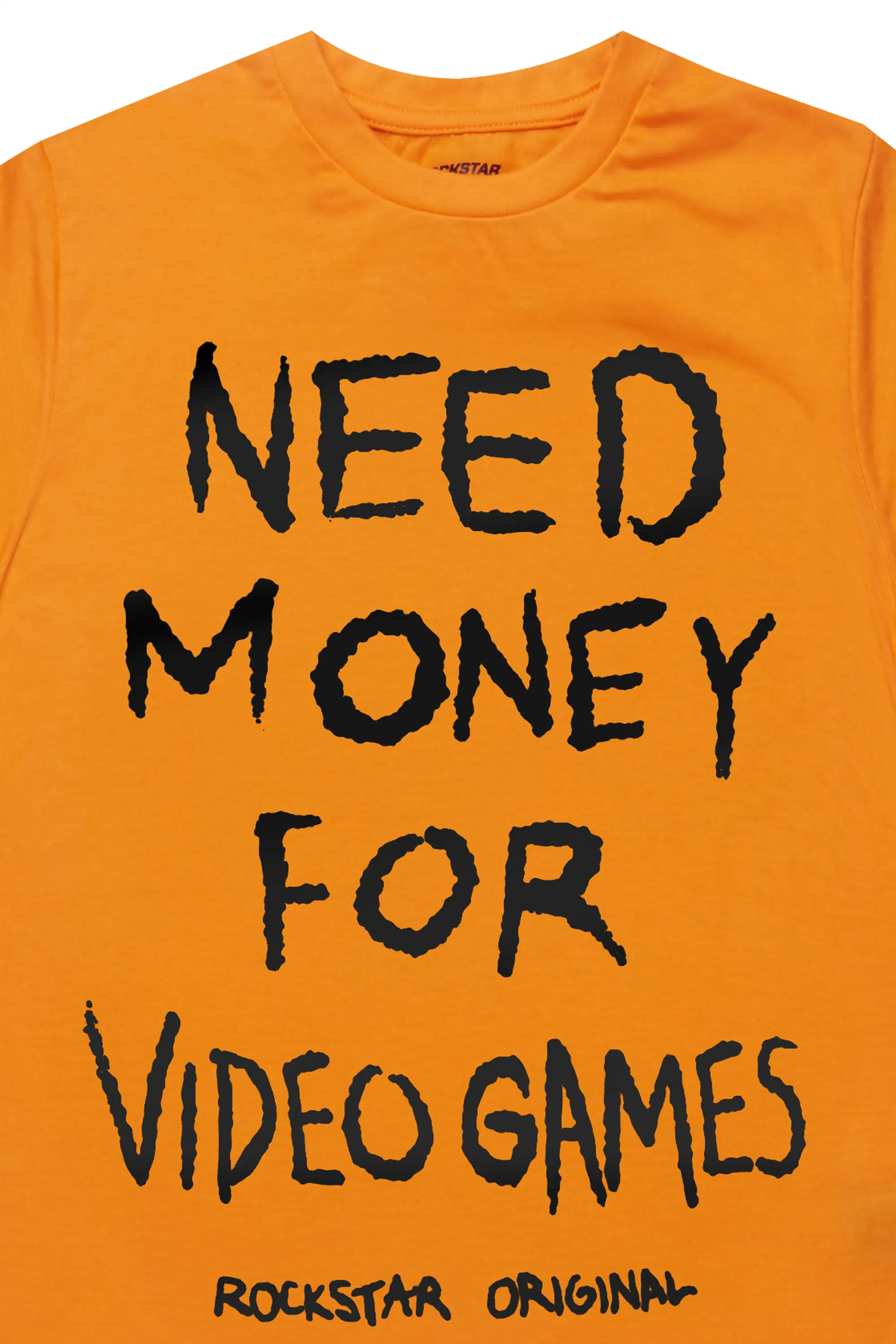 Boys M4 Video Games Orange/Black Graphic T-Shirt - Image 2