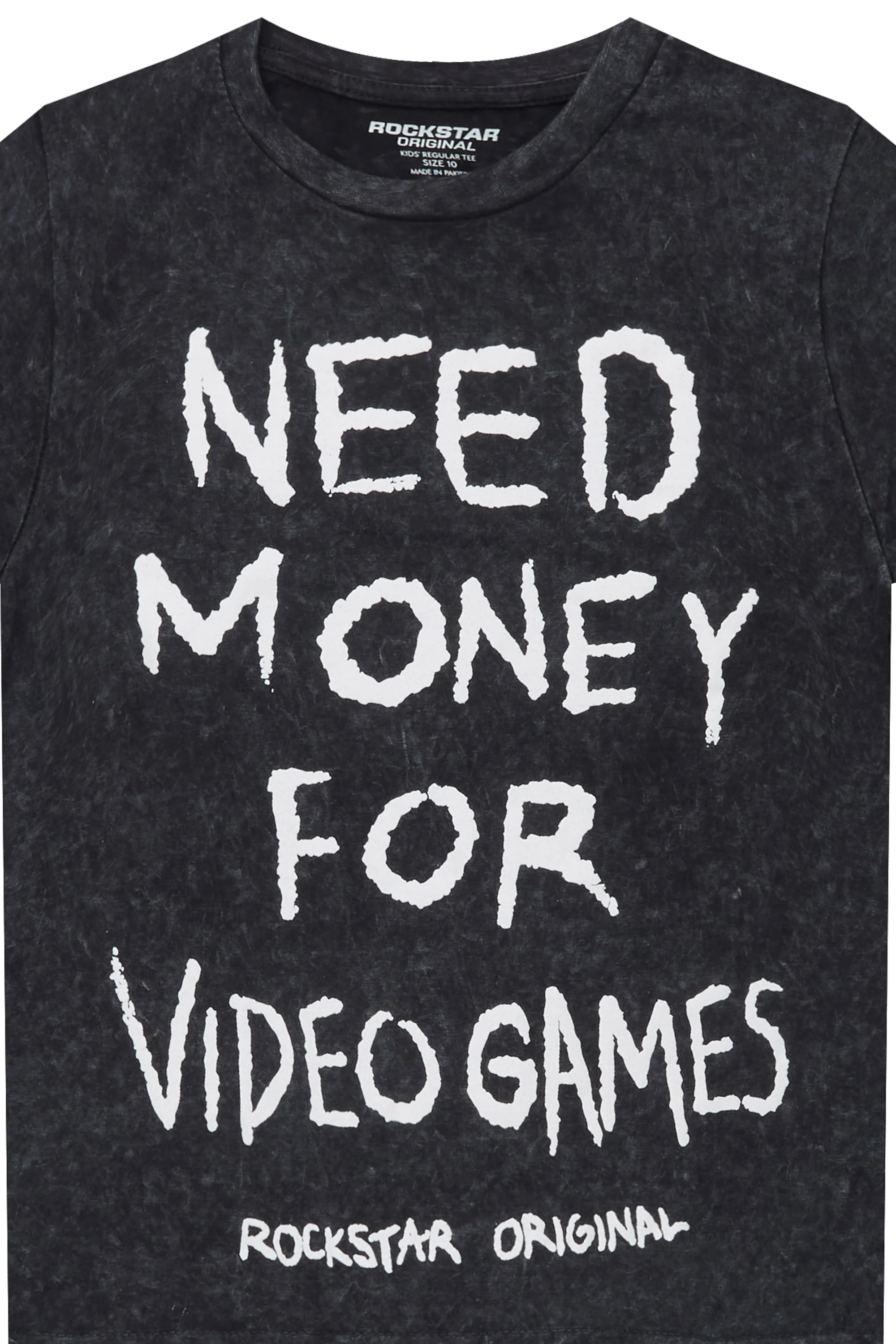 Boys M4 Video Games Vintage Black Graphic T-Shirt - Image 2