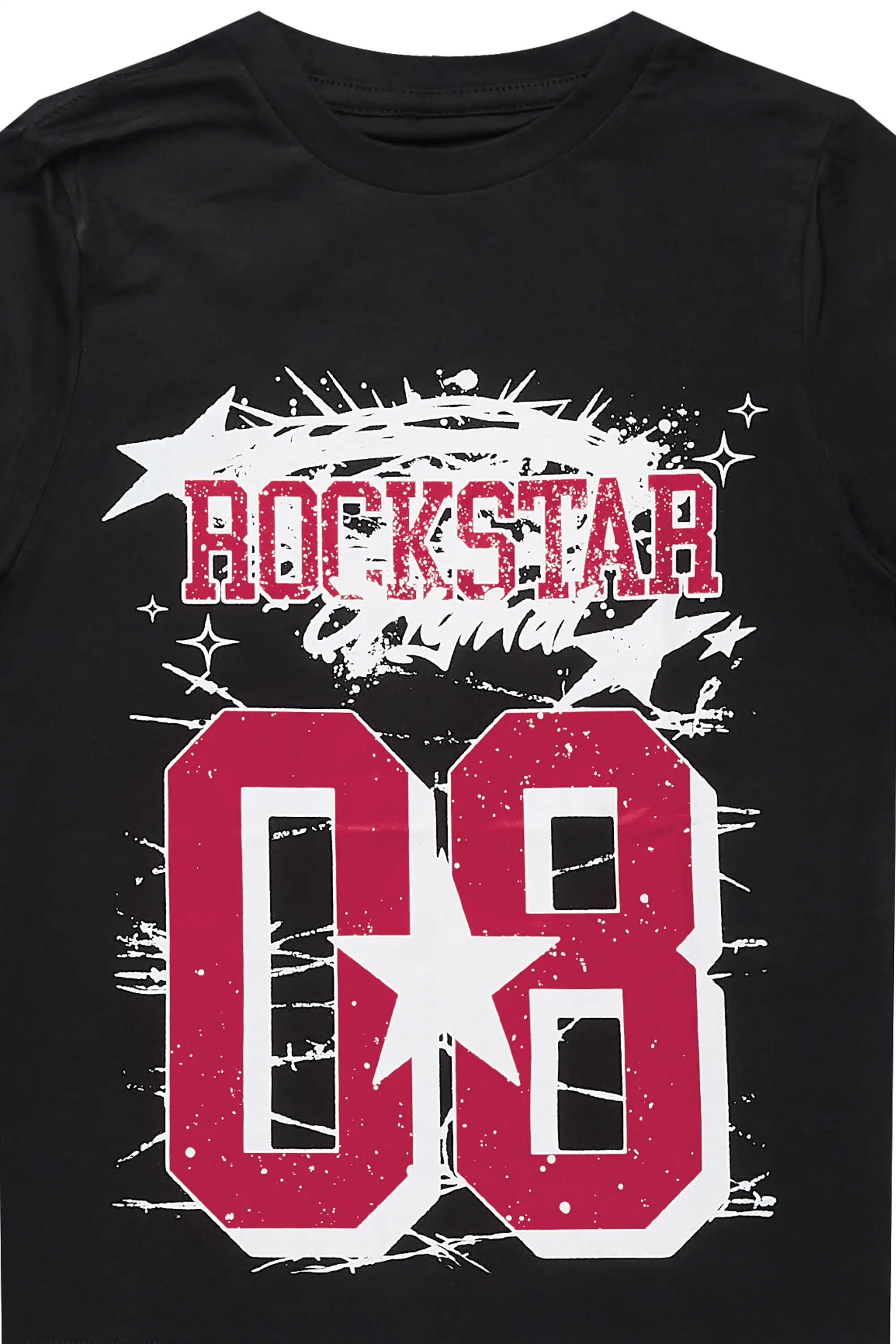 Boys Allstar Black/Burgundy Graphic T-Shirt - Image 2