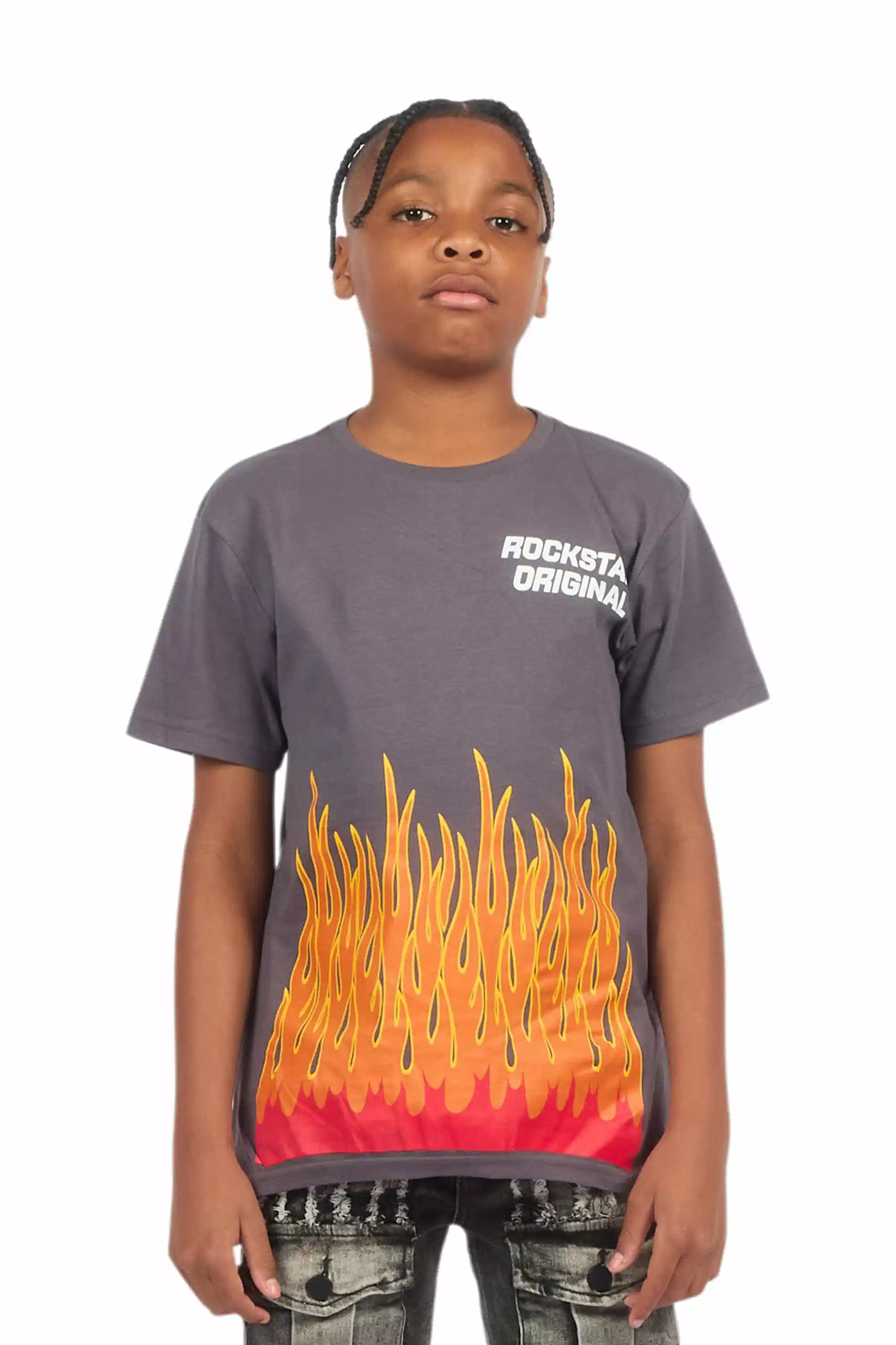 Boys Roeland Denim Blue Graphic T-Shirt - Image 2