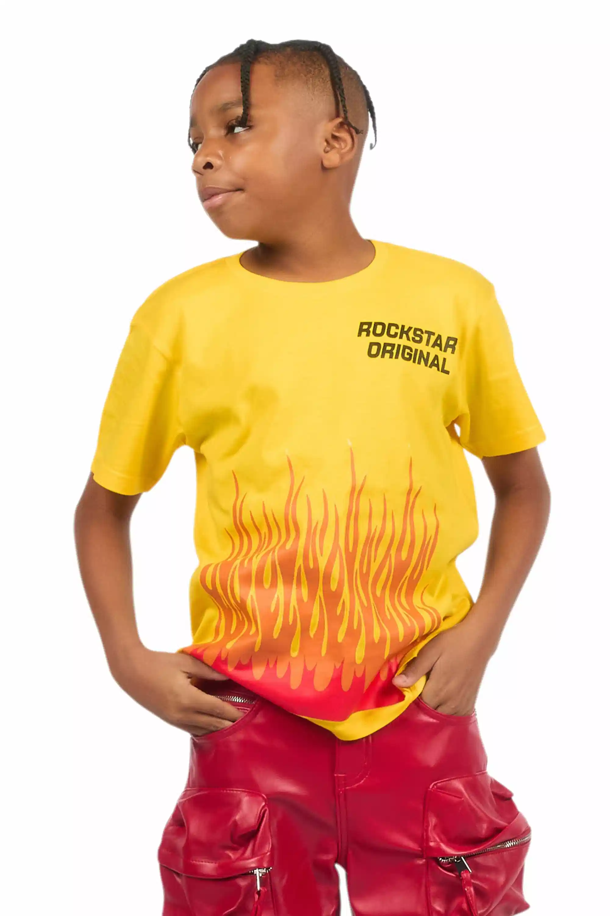 Boys Roeland Yellow/Red Graphic T-Shirt - Image 2