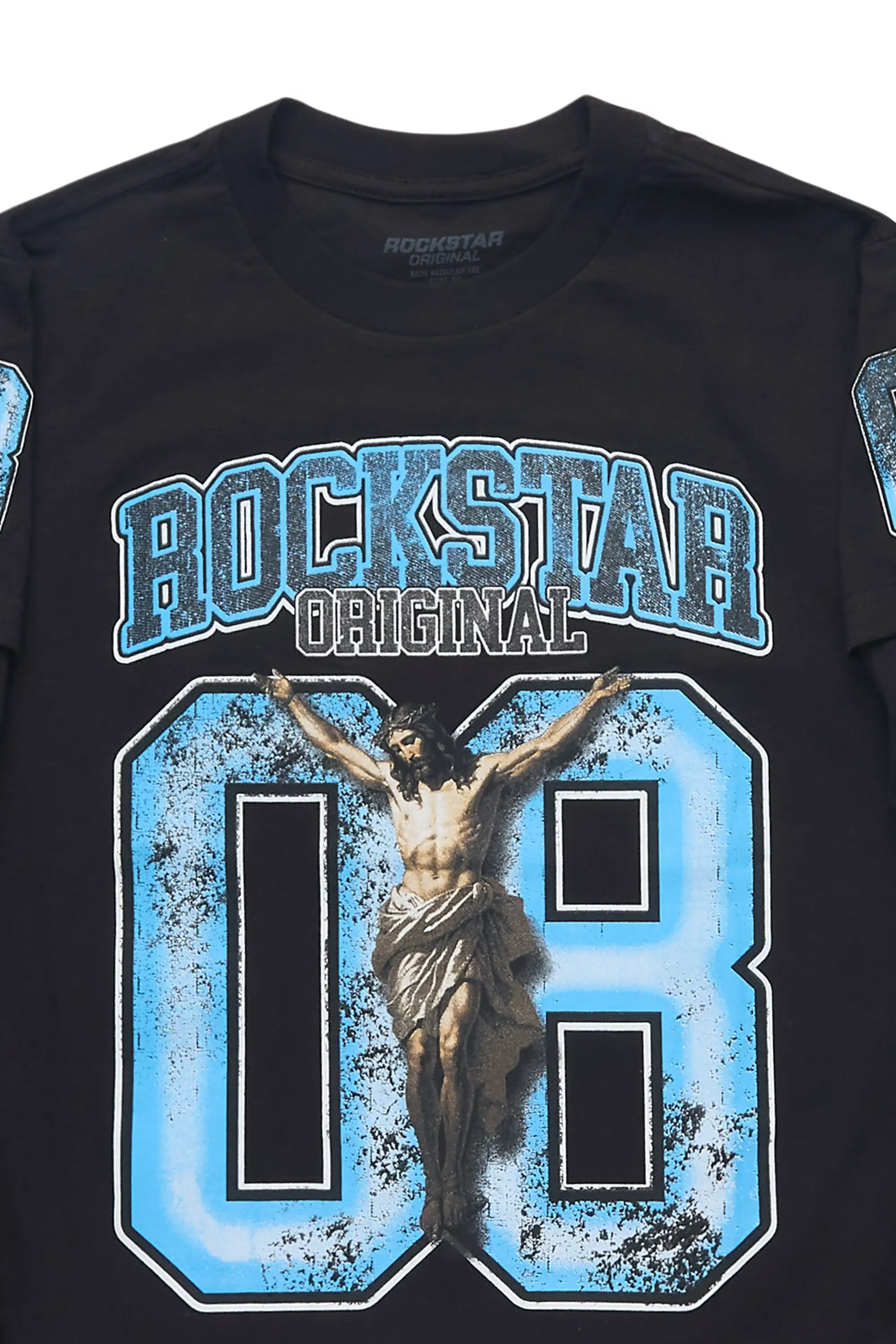 Boys Fields Black/Blue Double Layer L/S Graphic T-Shirt - Image 5