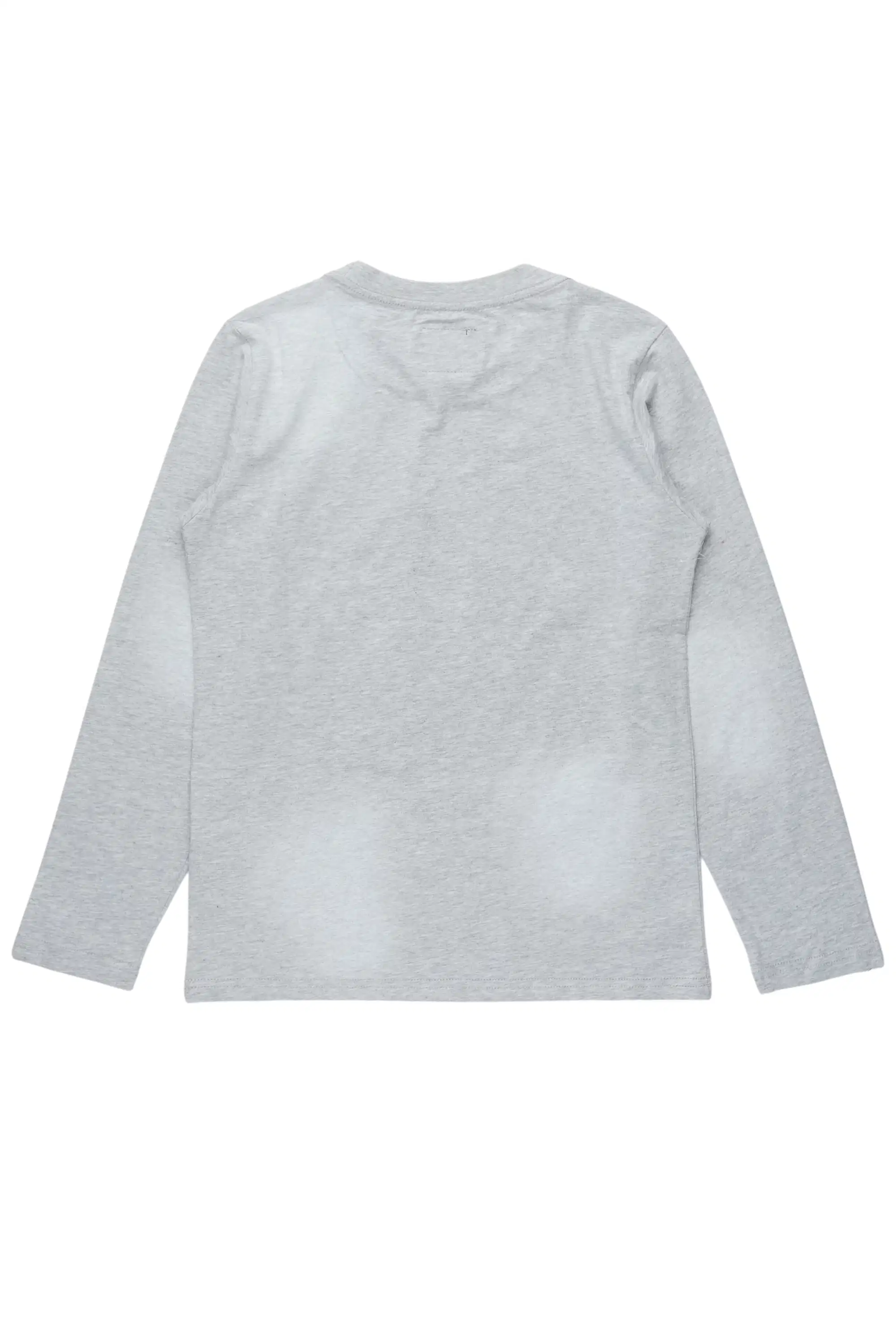 Boys State Heather Grey L/S Graphic T-Shirt with Patch - Image 3