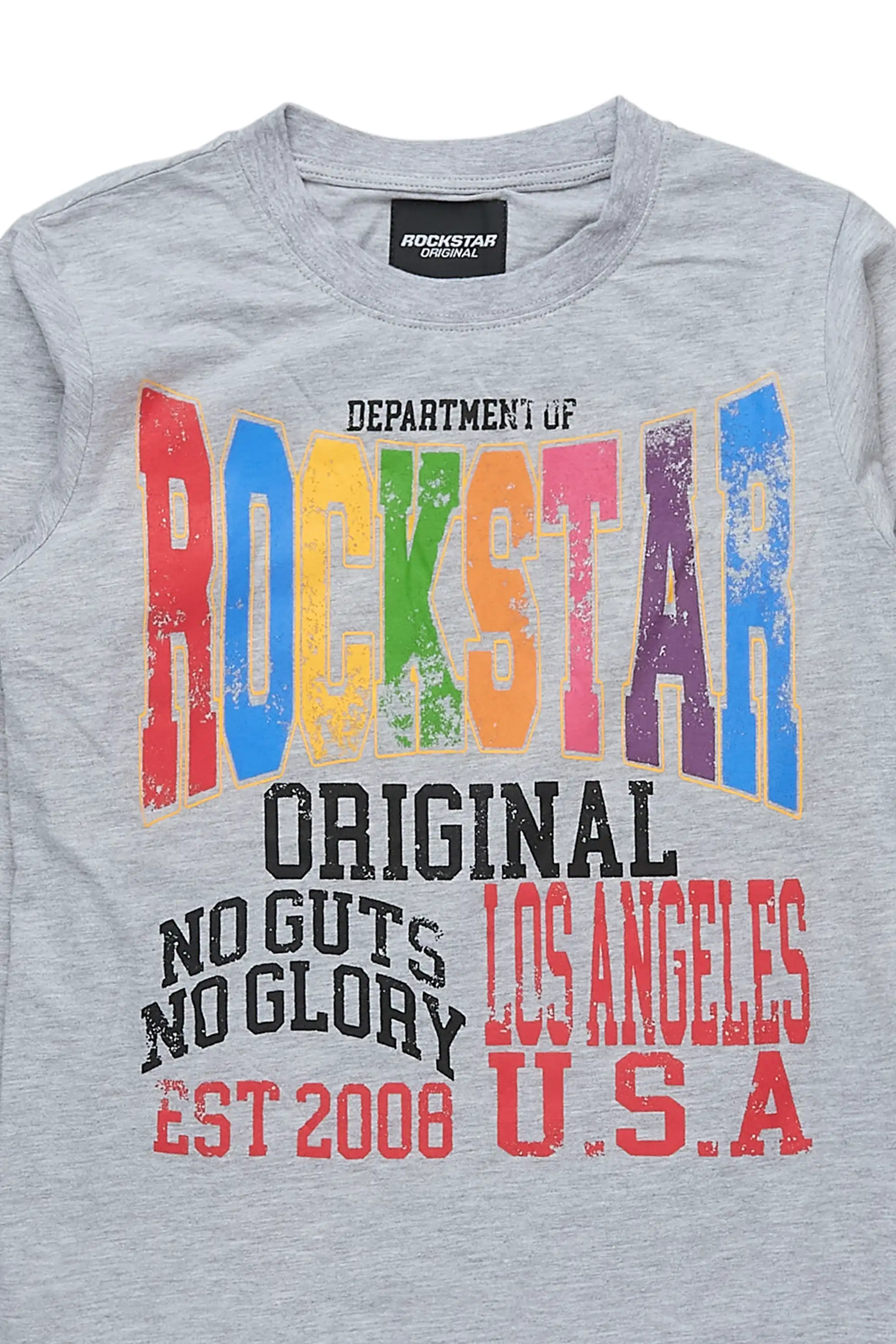 Boys Keen Heather Grey L/S Graphic T-Shirt - Image 2