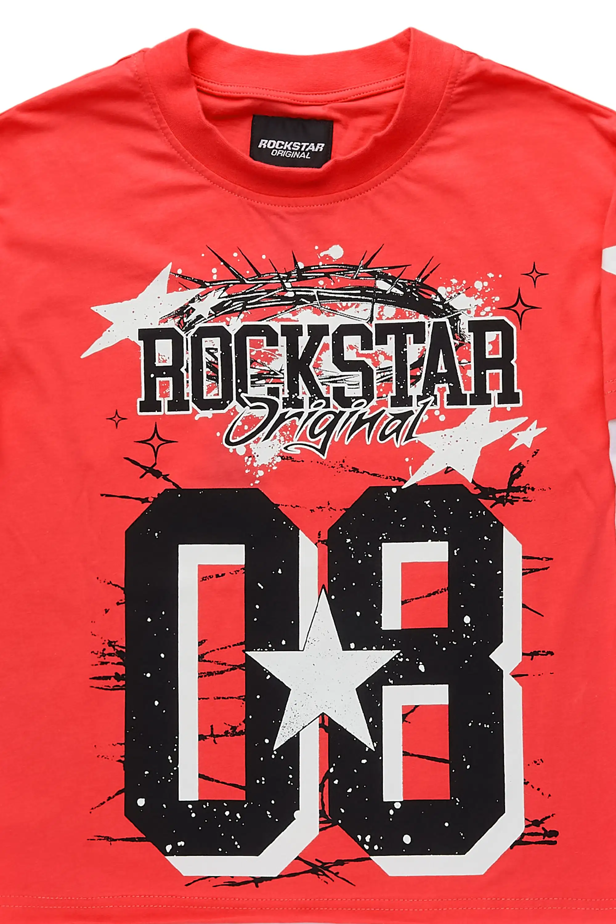 Boys Allstar Red/White Double Layer L/S Graphic T-Shirt - Image 2
