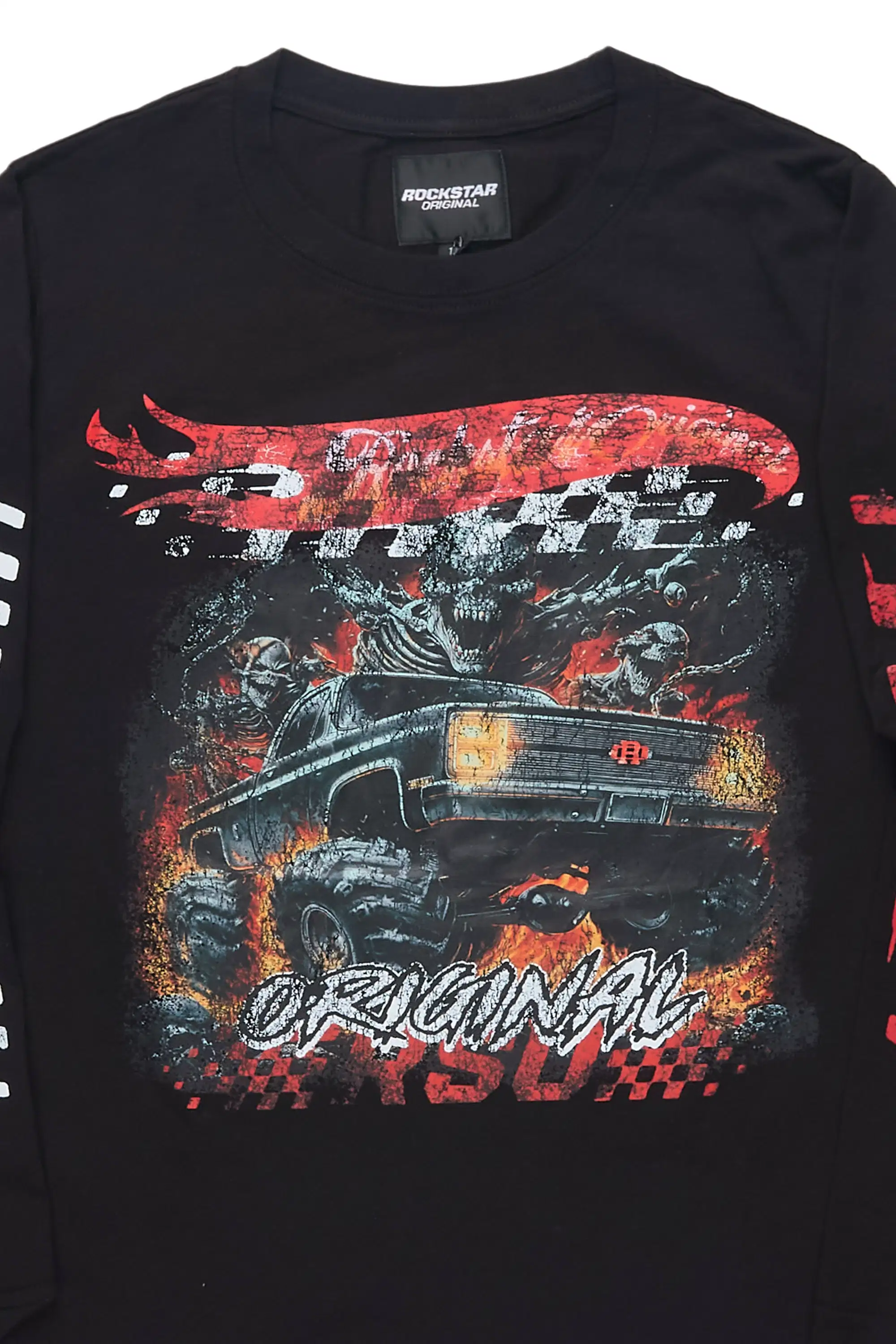 Boys Dremar Black Graphic L/S T-Shirt - Image 2