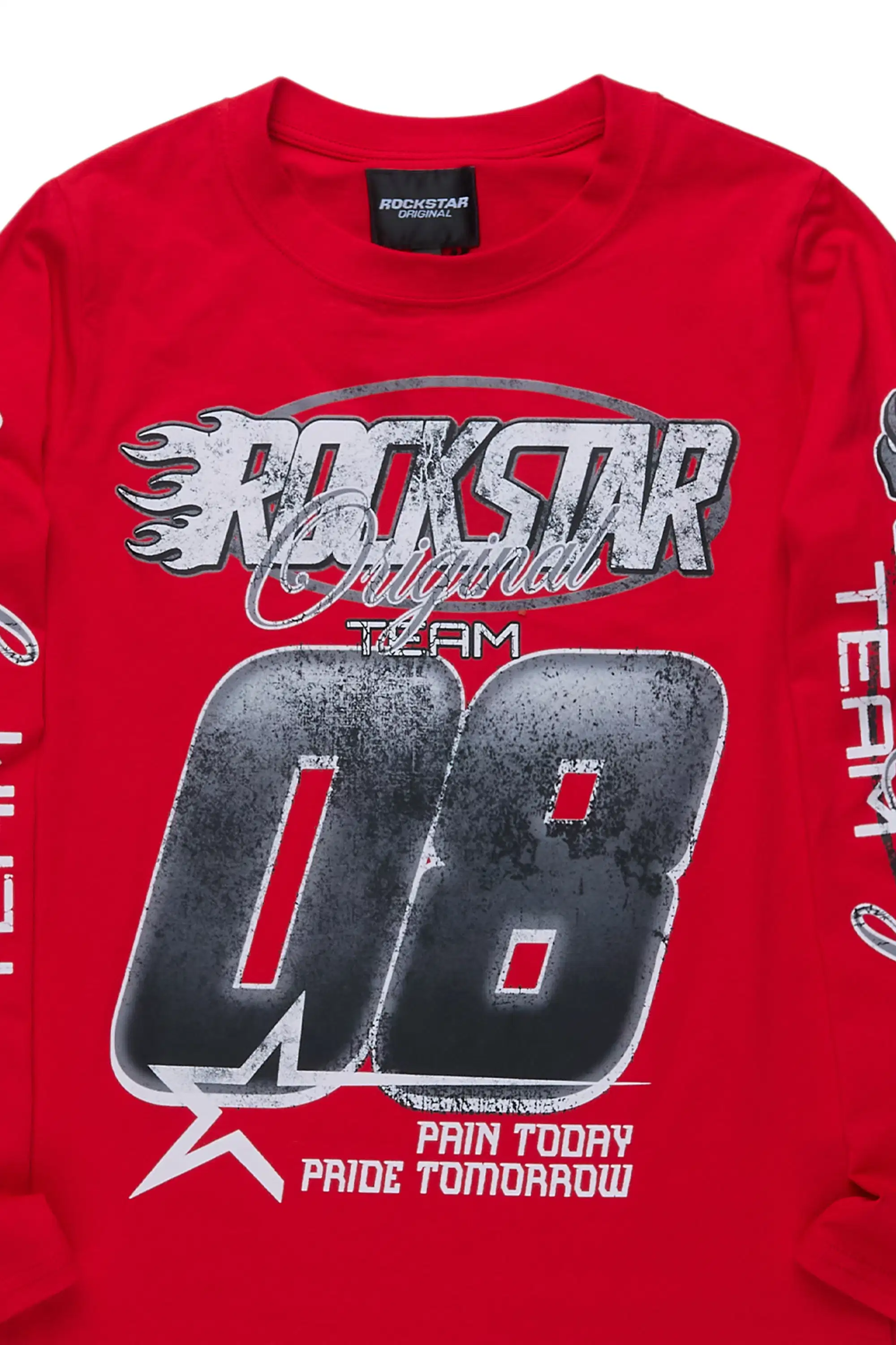 Boys Flash Red Graphic L/S T-Shirt - Image 2