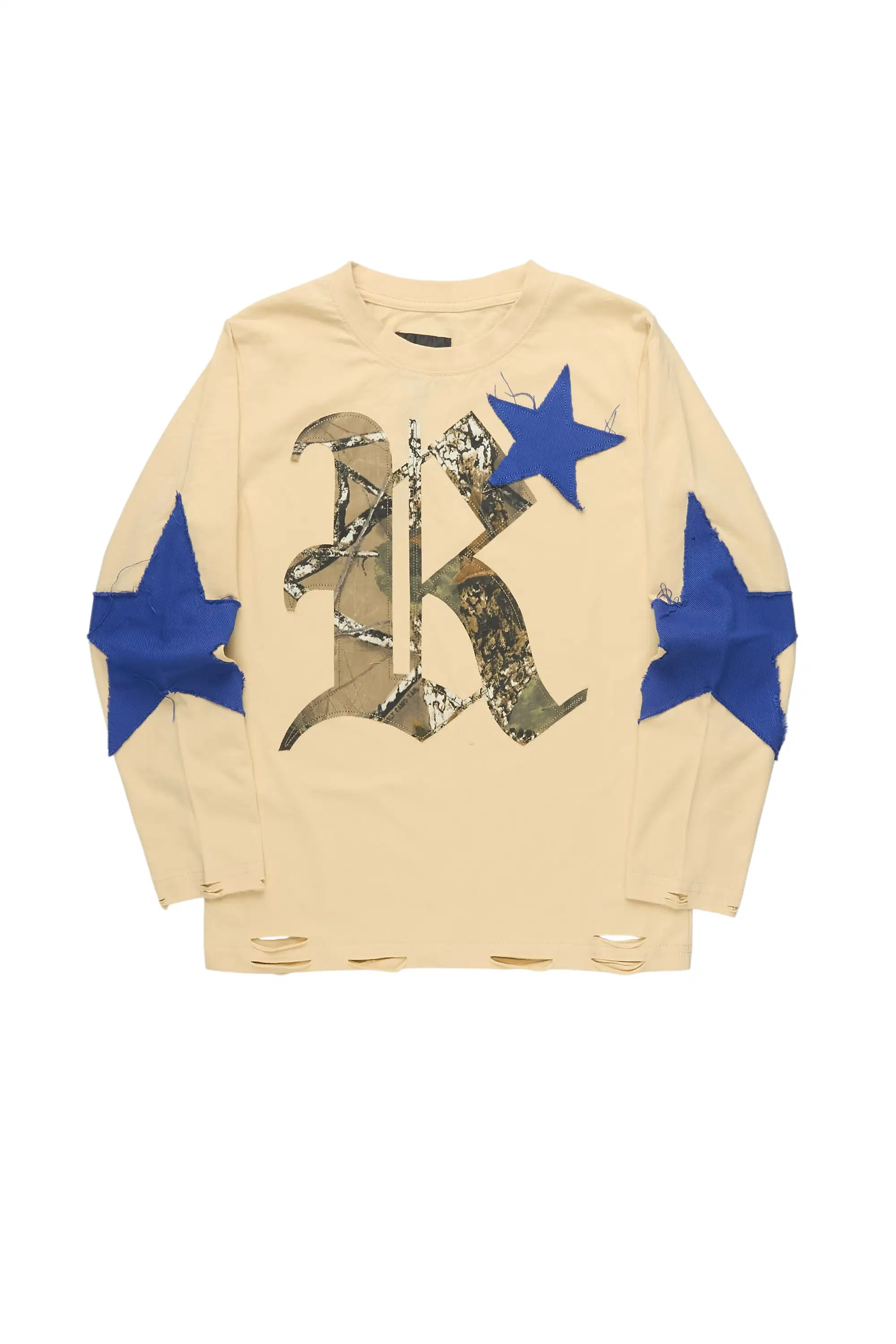 Boys Delgero Beige/Royal L/S T-Shirt
