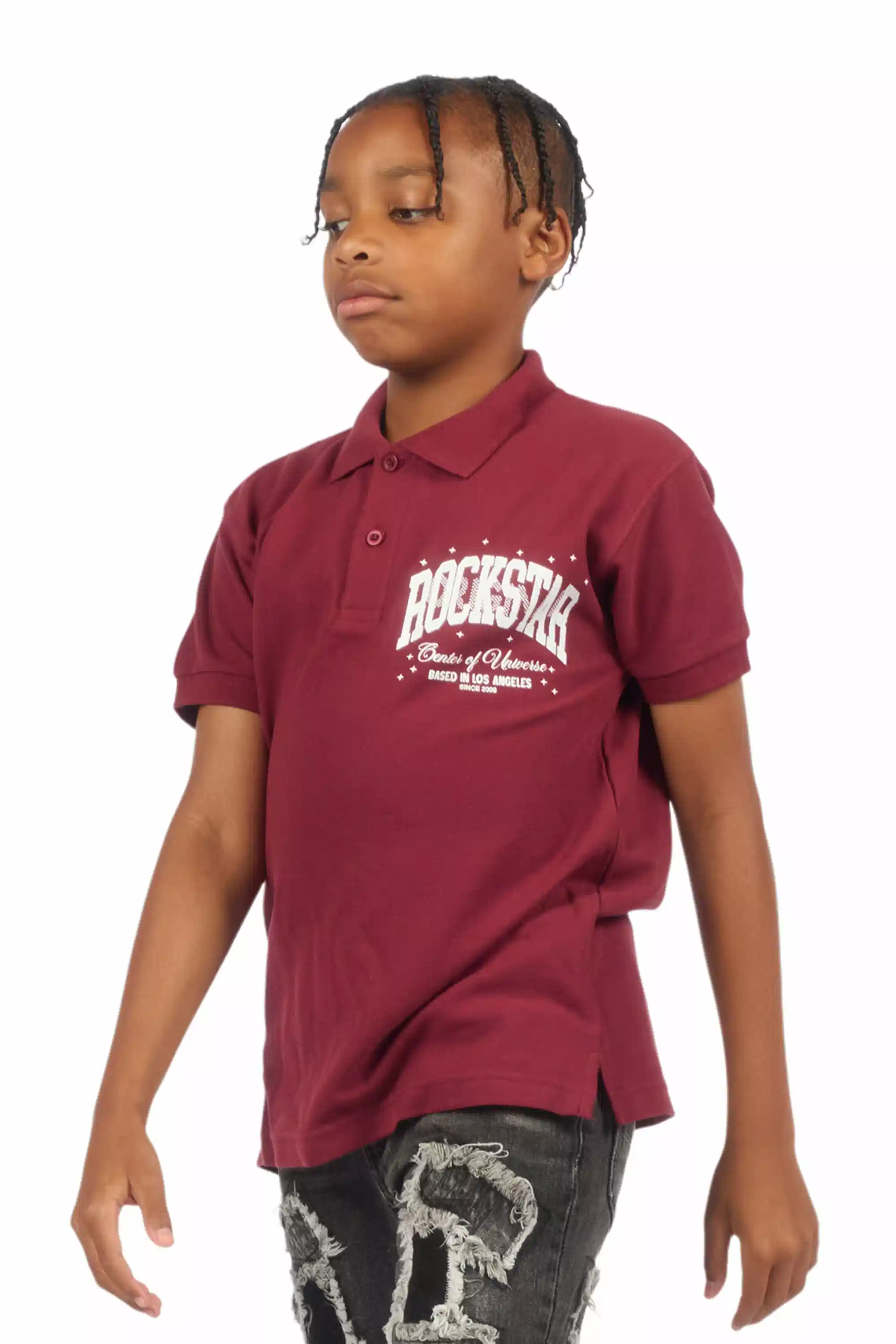 Boys Ruffo Burgundy/White Polo - Image 5