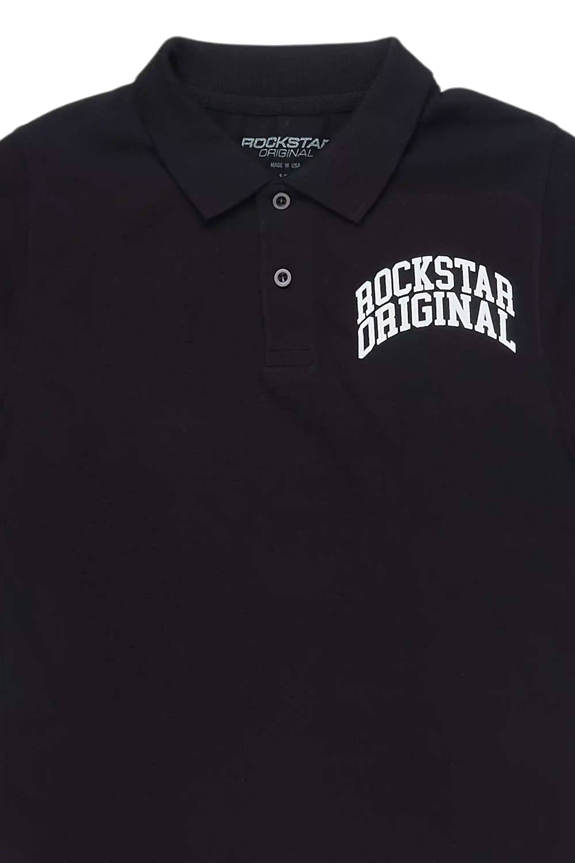 Boys Pete Black/White Polo - Image 2