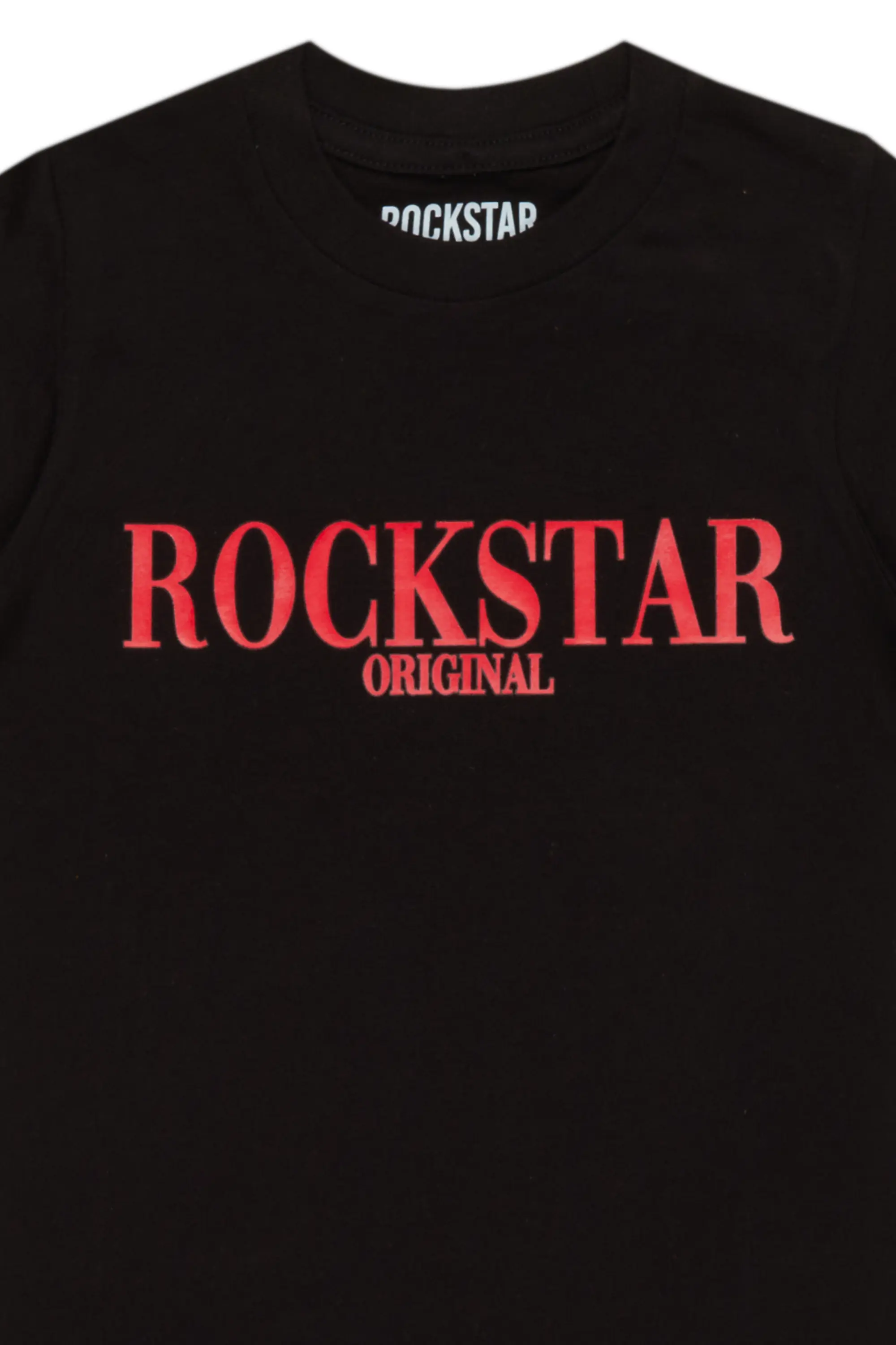 Boys Octavio Black/Red Graphic T-Shirt - Image 2