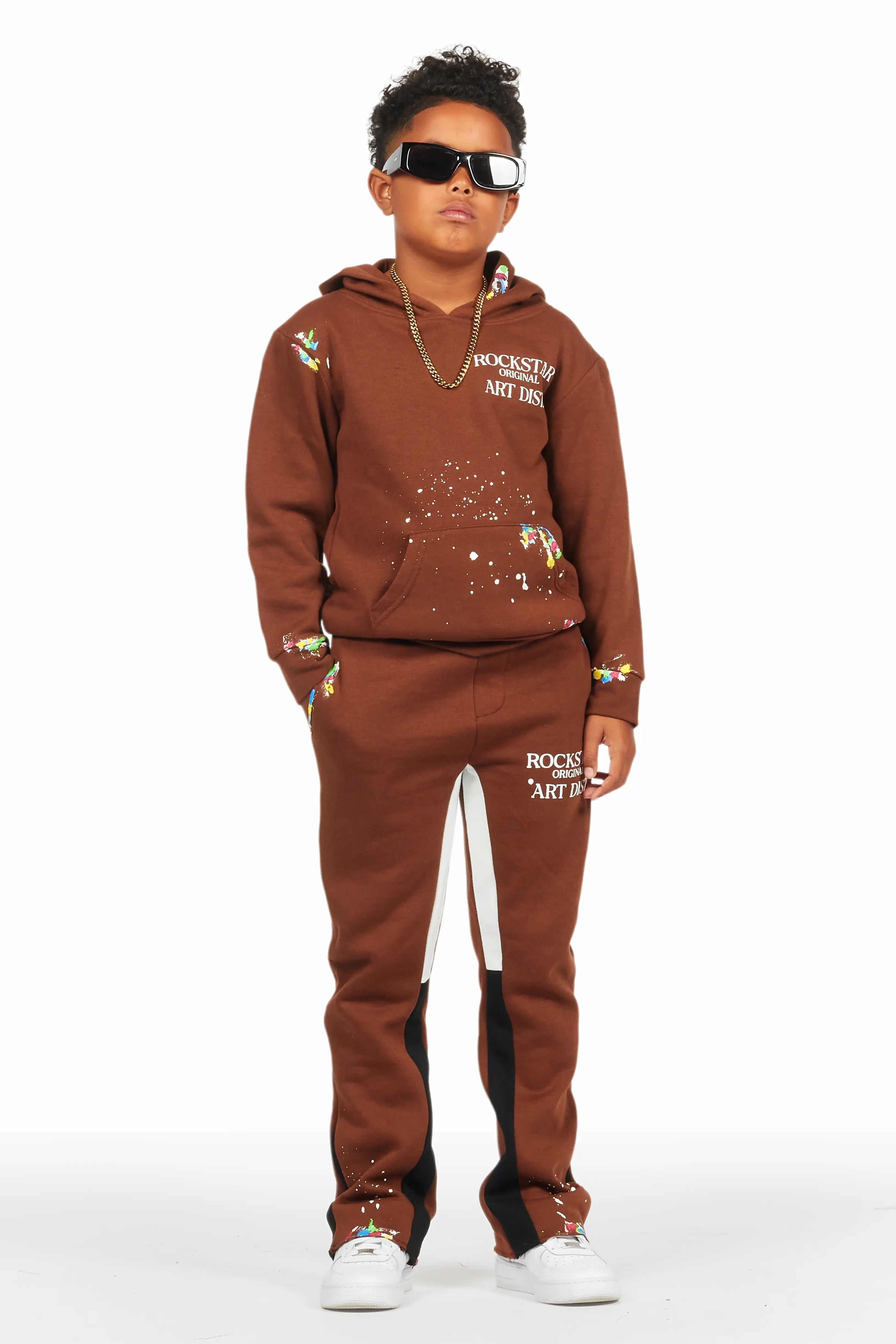 Boys Palmer Brown Stacked Track Set - Image 2