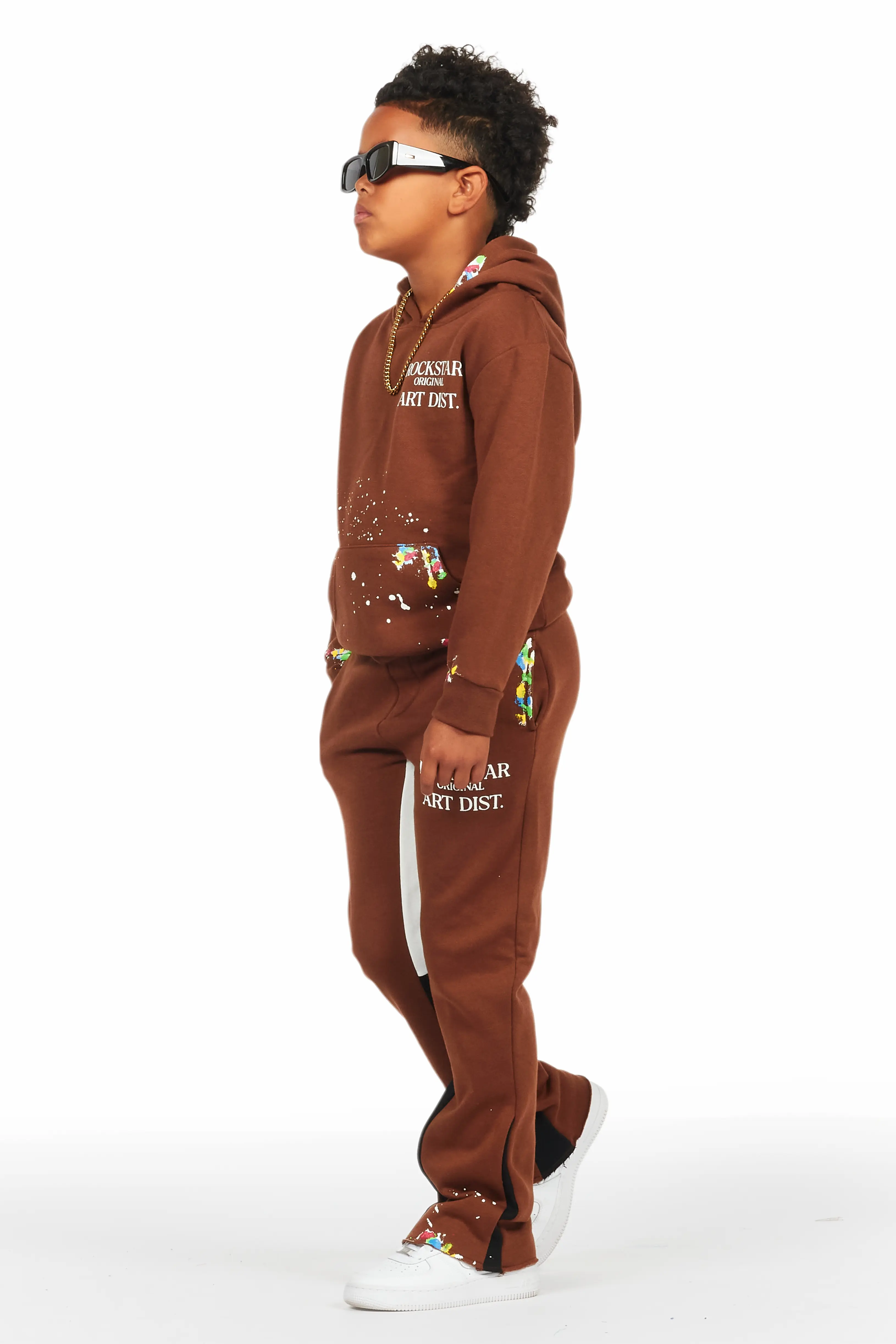 Boys Palmer Brown Stacked Track Set - Image 5