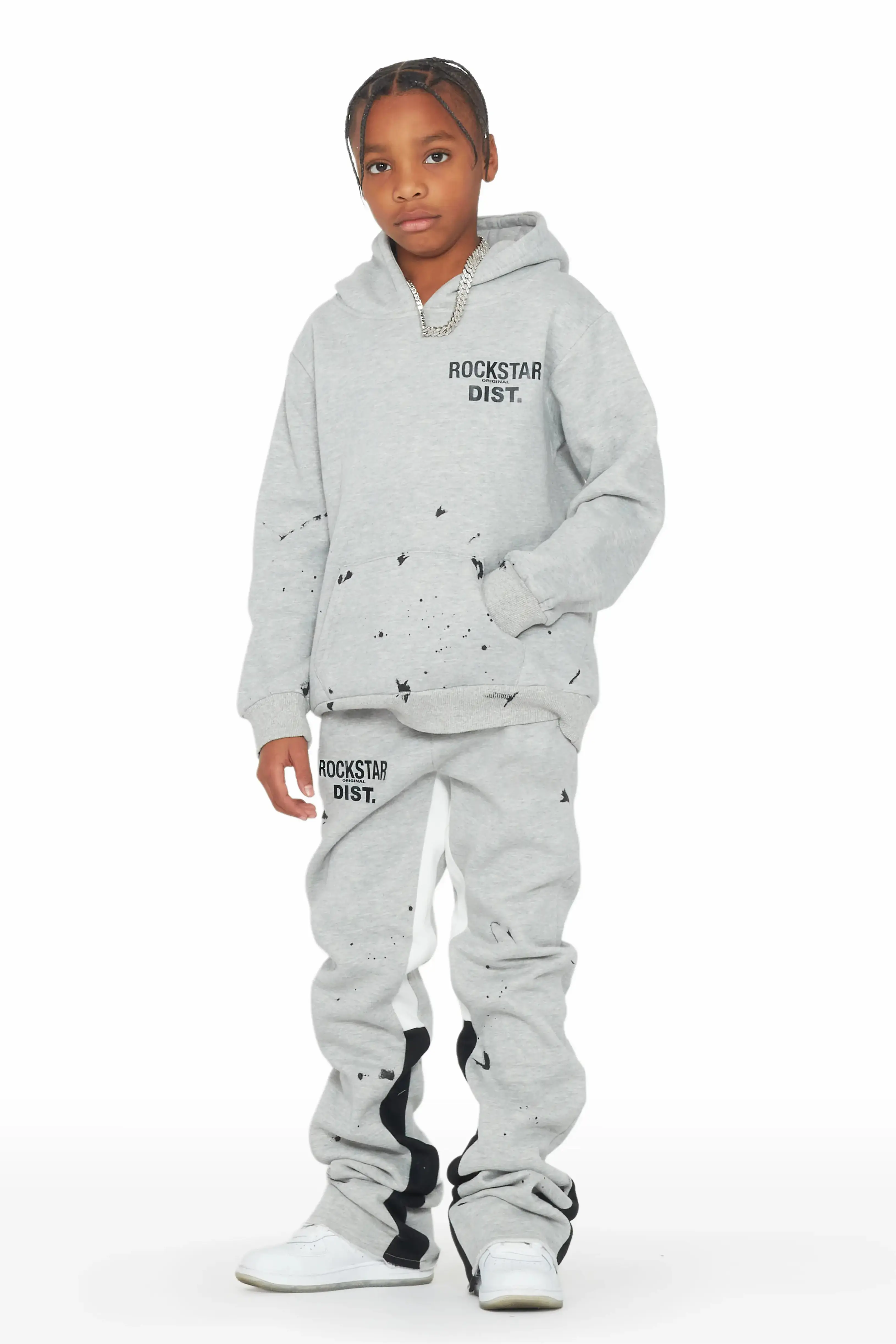 Boys Raffer Grey/Black Stacked Pant Set - Image 2