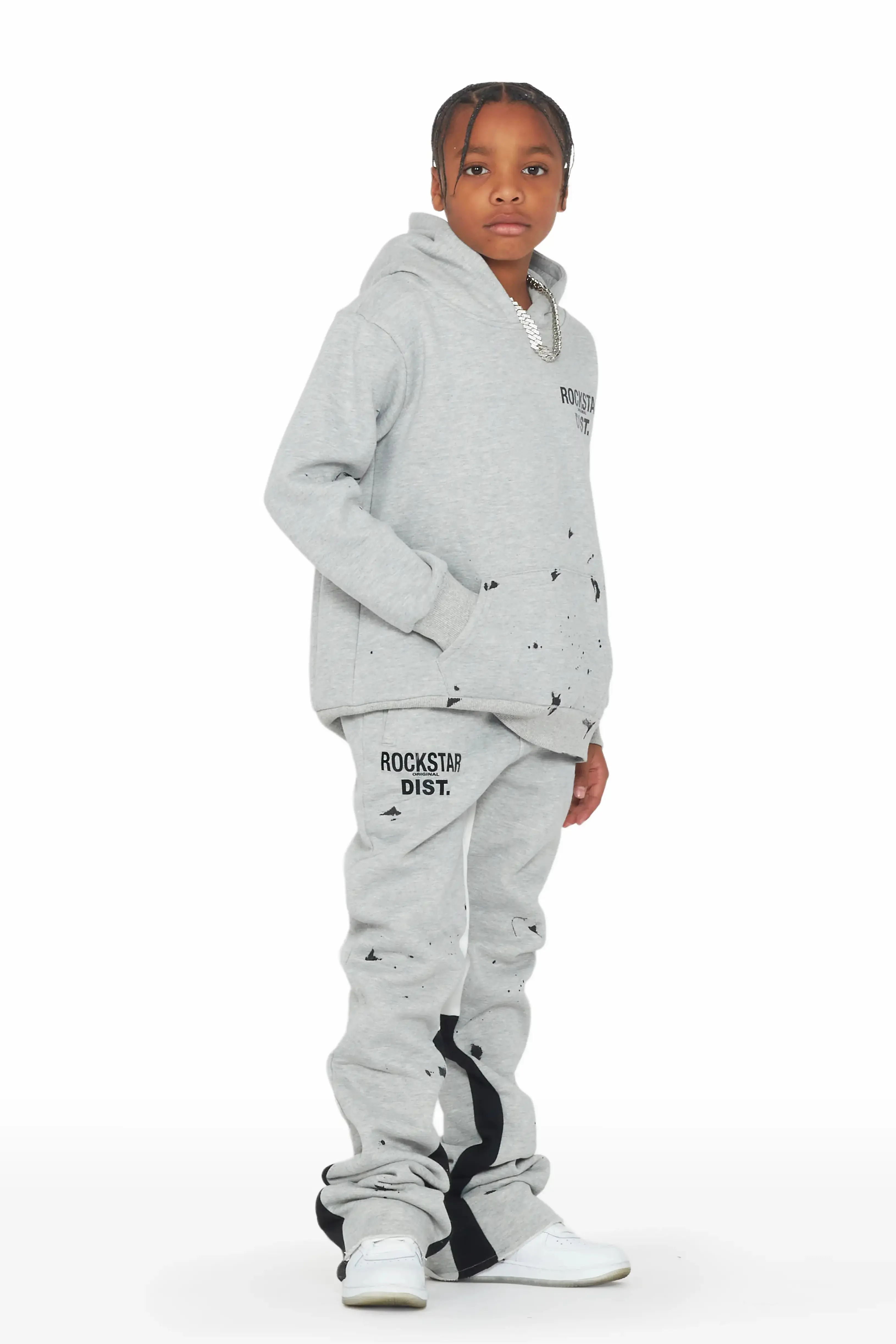 Boys Raffer Grey/Black Stacked Pant Set - Image 3