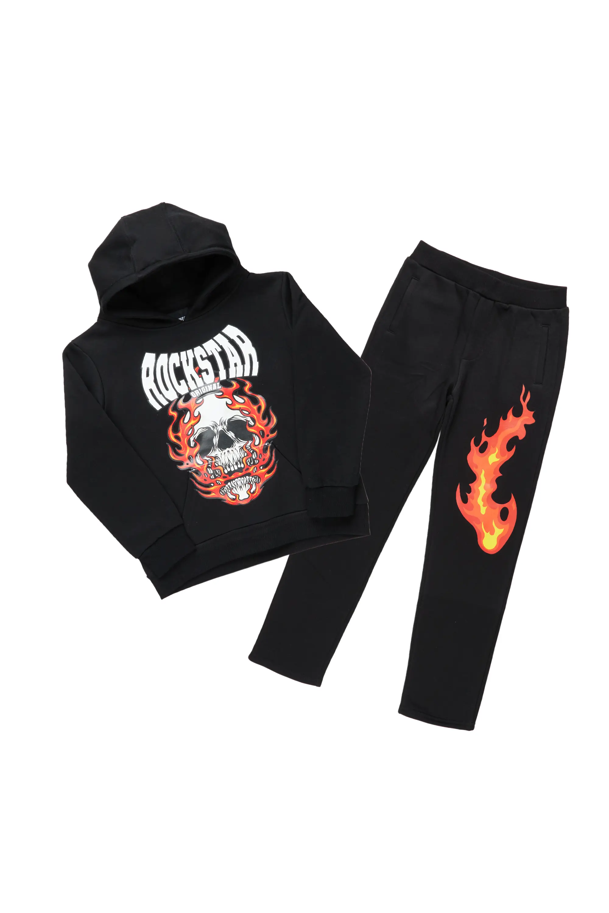 Boys Kash Black Slim Fit Track Set - Image 2