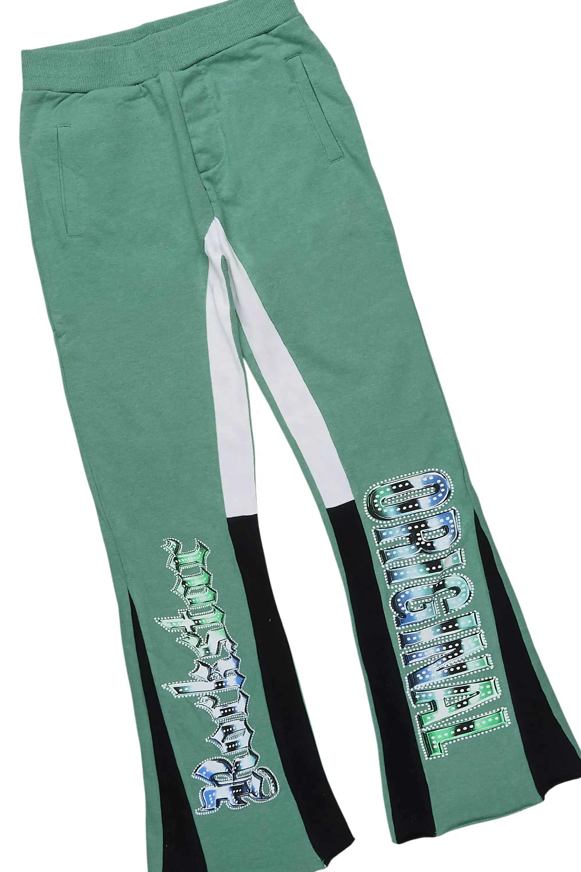 Boys Wekken Sage Hoodie Stacked Flare Track Set - Image 3