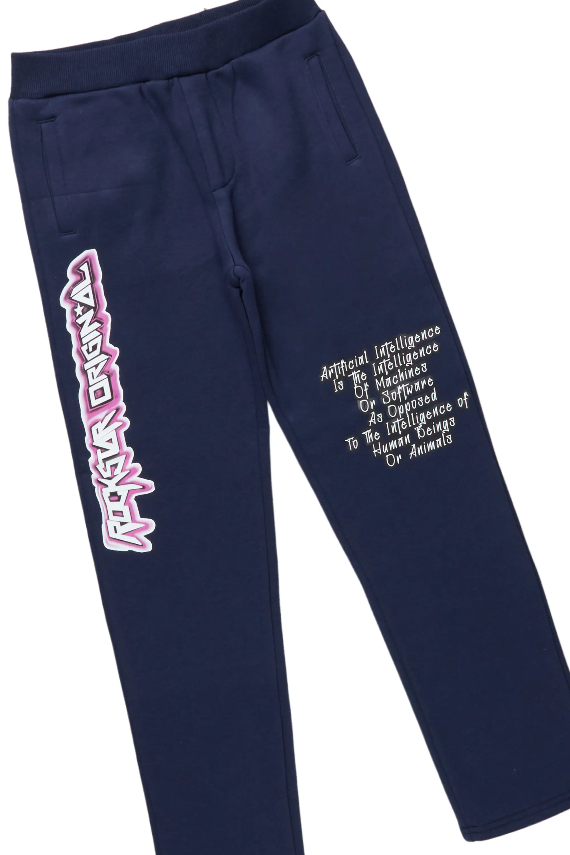 Boys Emerson Navy Hoodie Slim Fit Track Set - Image 4