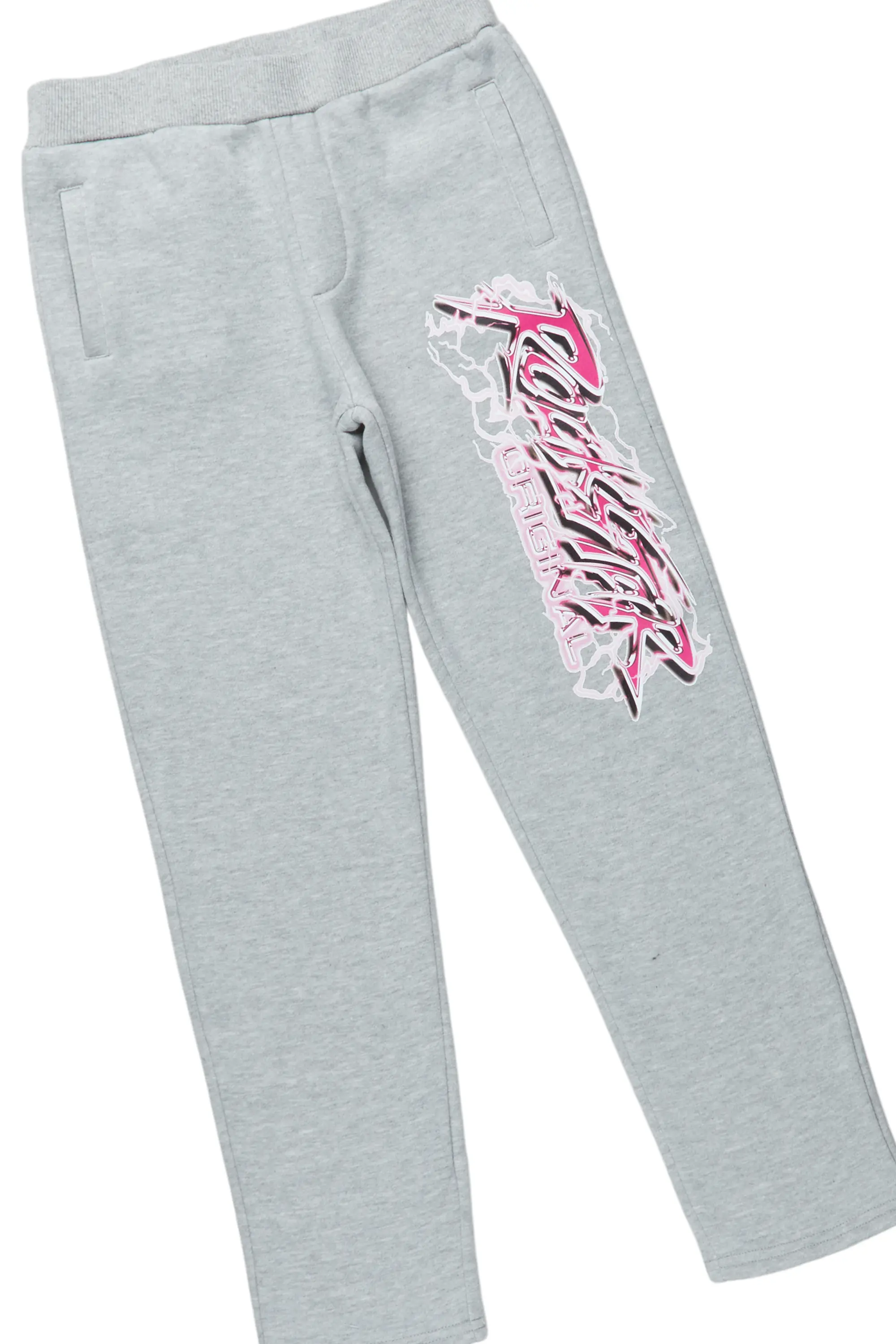 Boys Dawson Grey Hoodie Slim Fit Track Set - Image 4