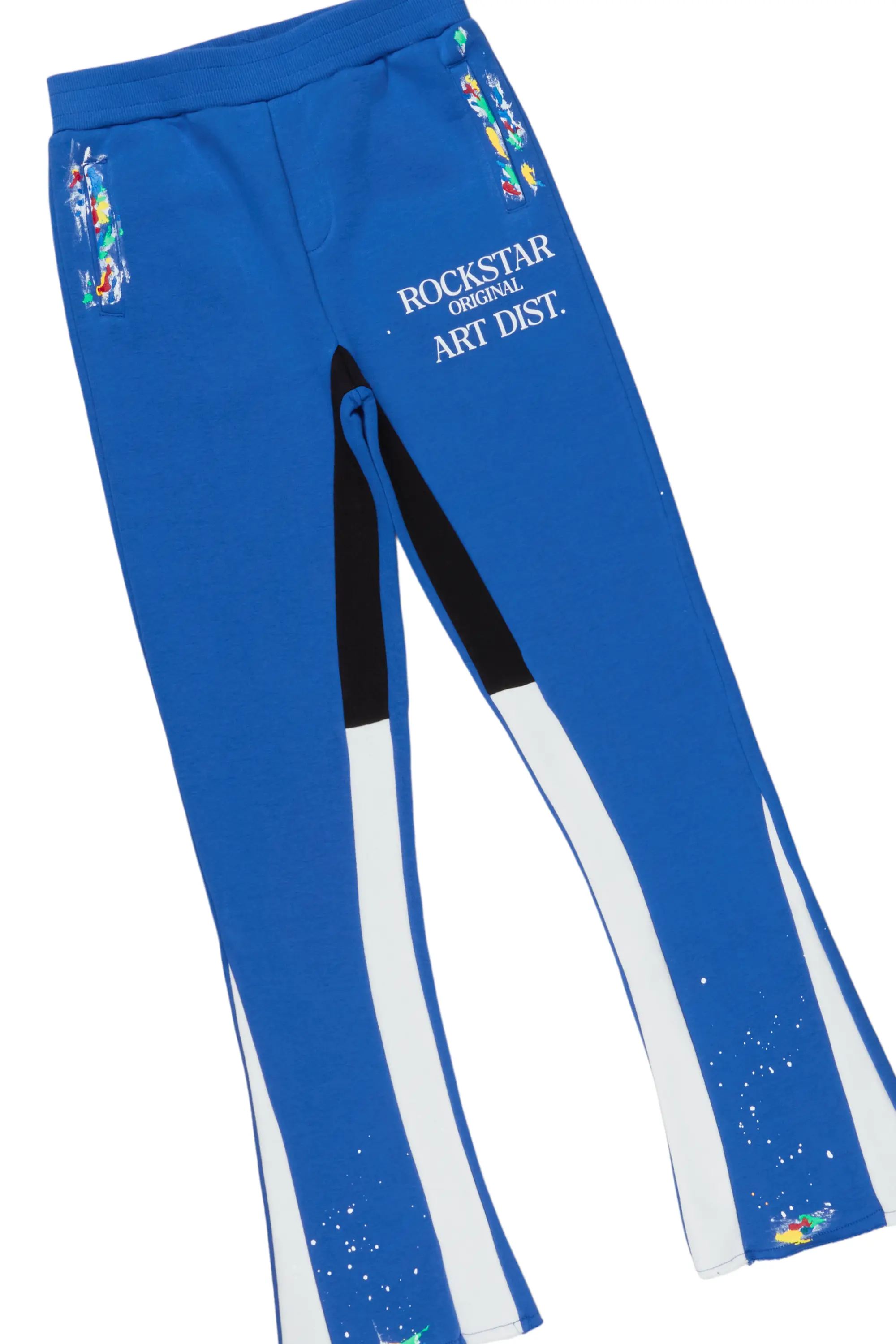 Boys Art Dist. Royal Blue Hoodie Stacked Flare Track Set - Image 6