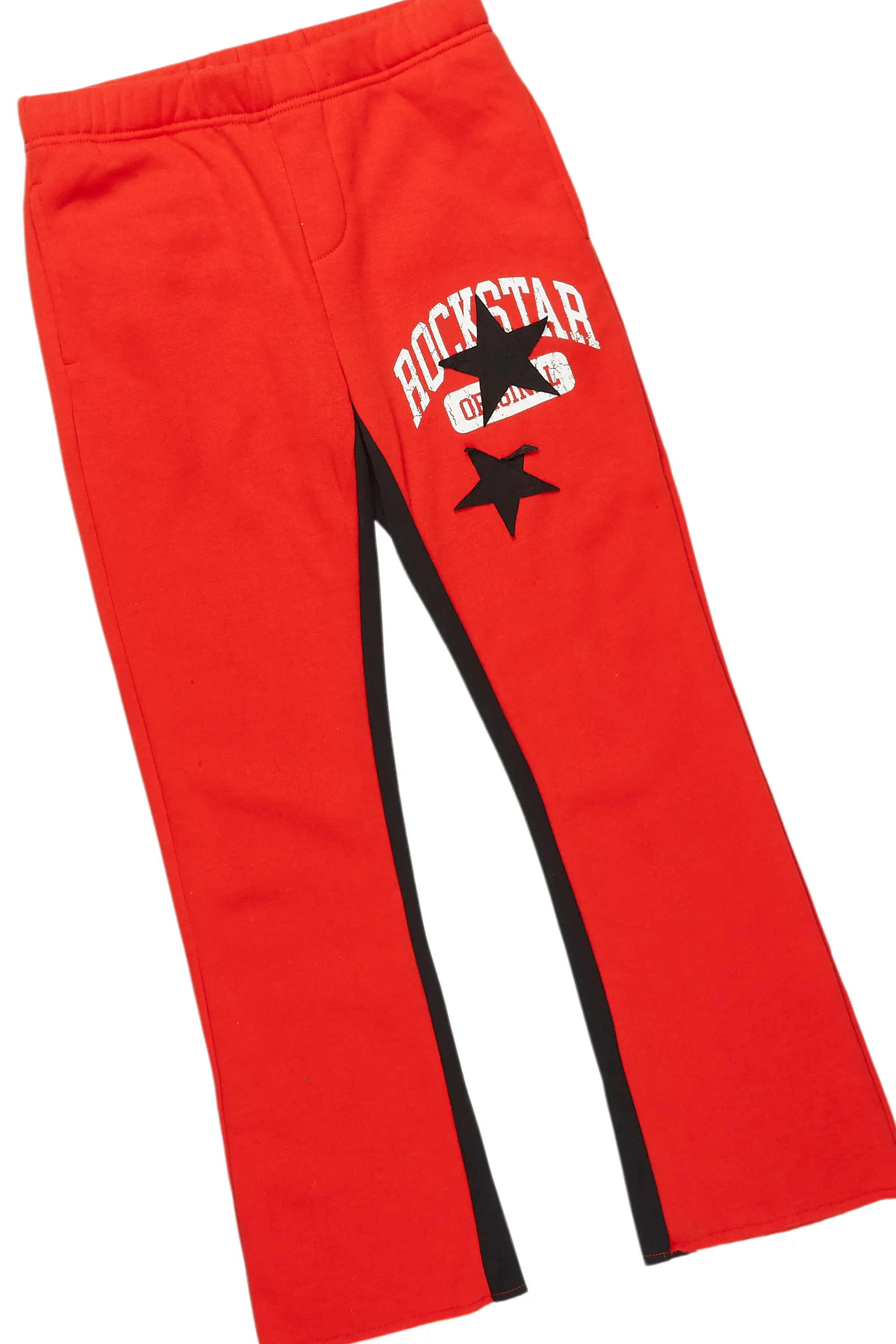 Boys Mallor Red/Black Baggy Stacked Hoodie Track Set - Image 8