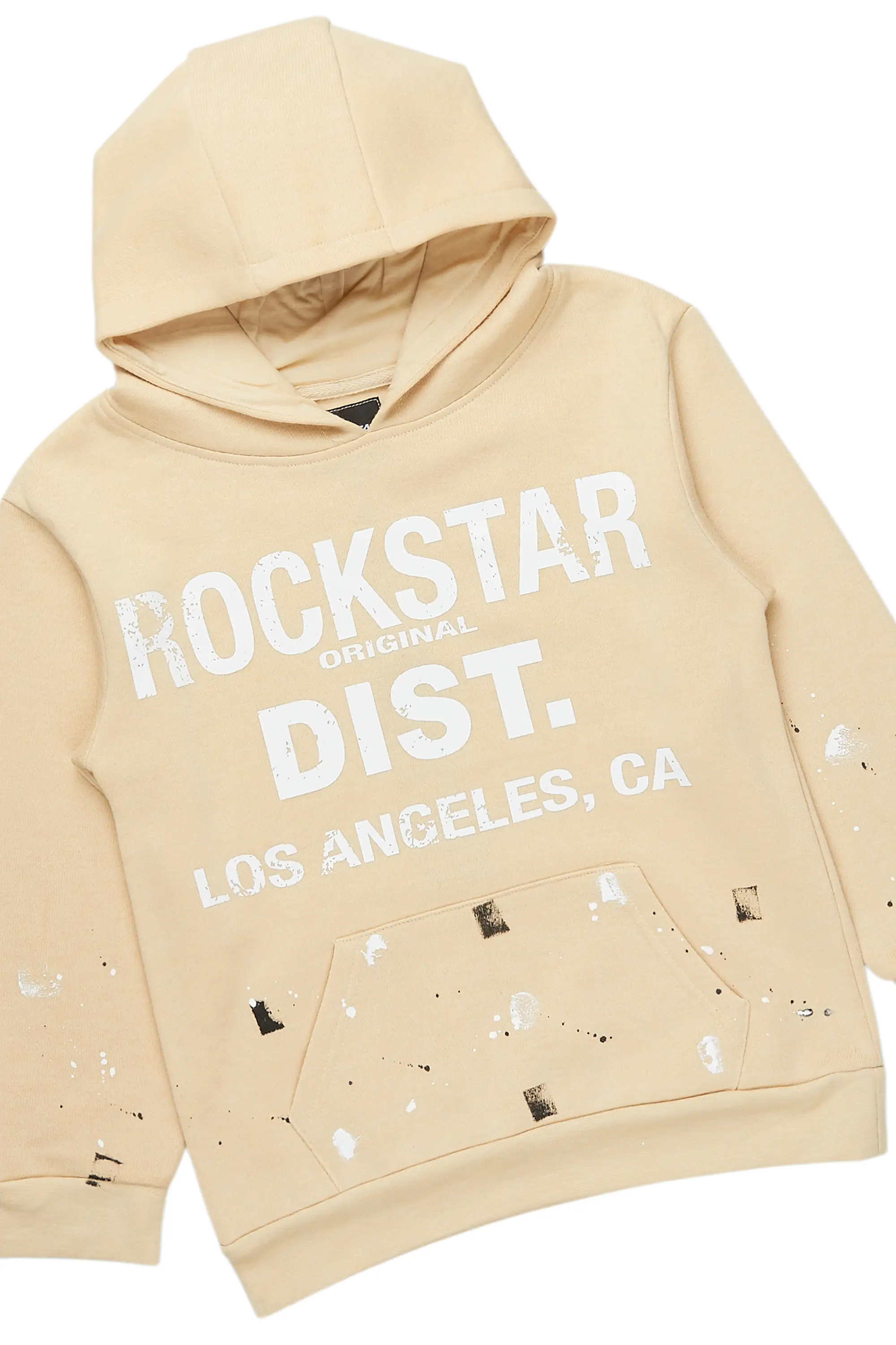 Boys Scottie Beige/White Baggy Stacked Track Set - Image 2